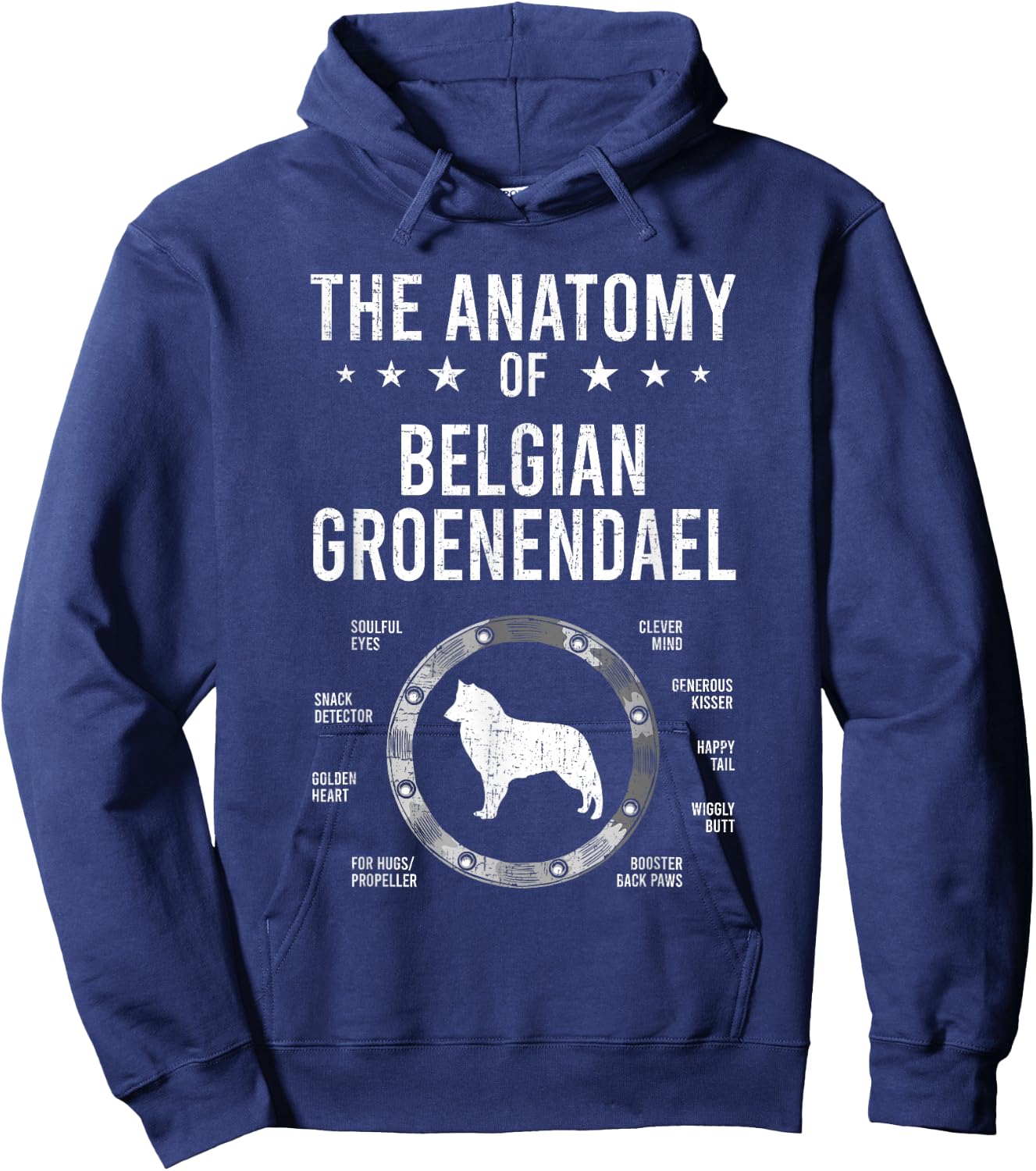 Anatomy of Belgian Groenendael Dog Lover Hoodie - Hoodie | Navy