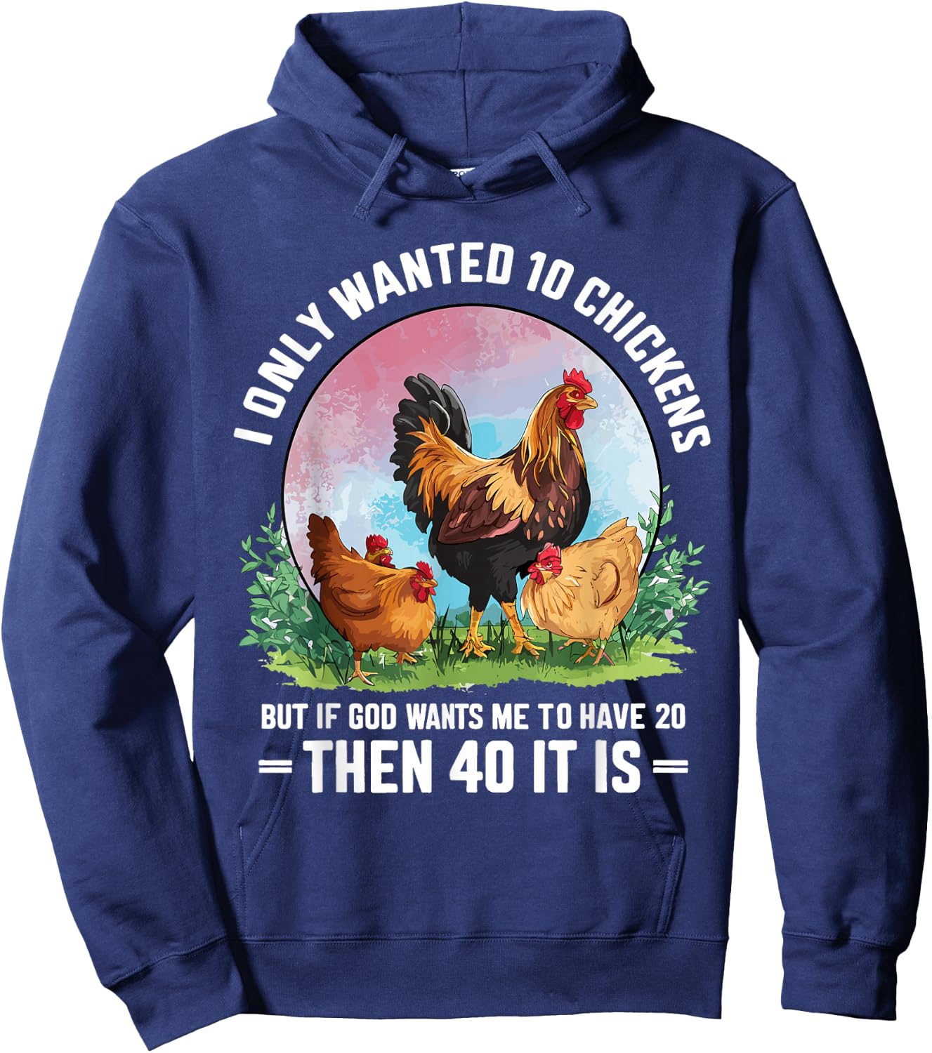 Funny Chicken Farmer Owner Saying, Chicken Poultry Farm Meme Hoodie - Hoodie | Navy