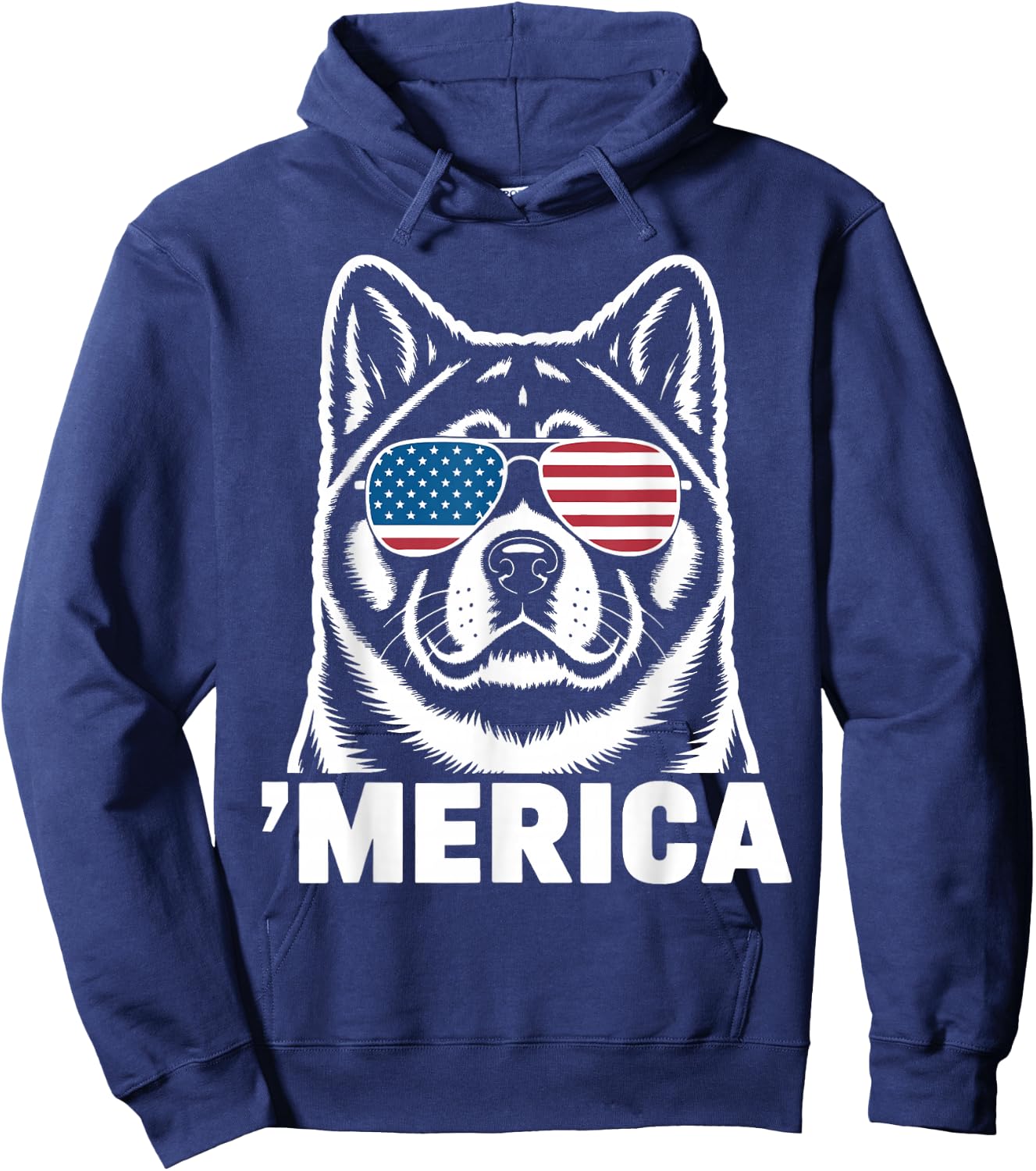 Patriotic USA American Flag 4th of July Akita Hoodie - Hoodie | Navy