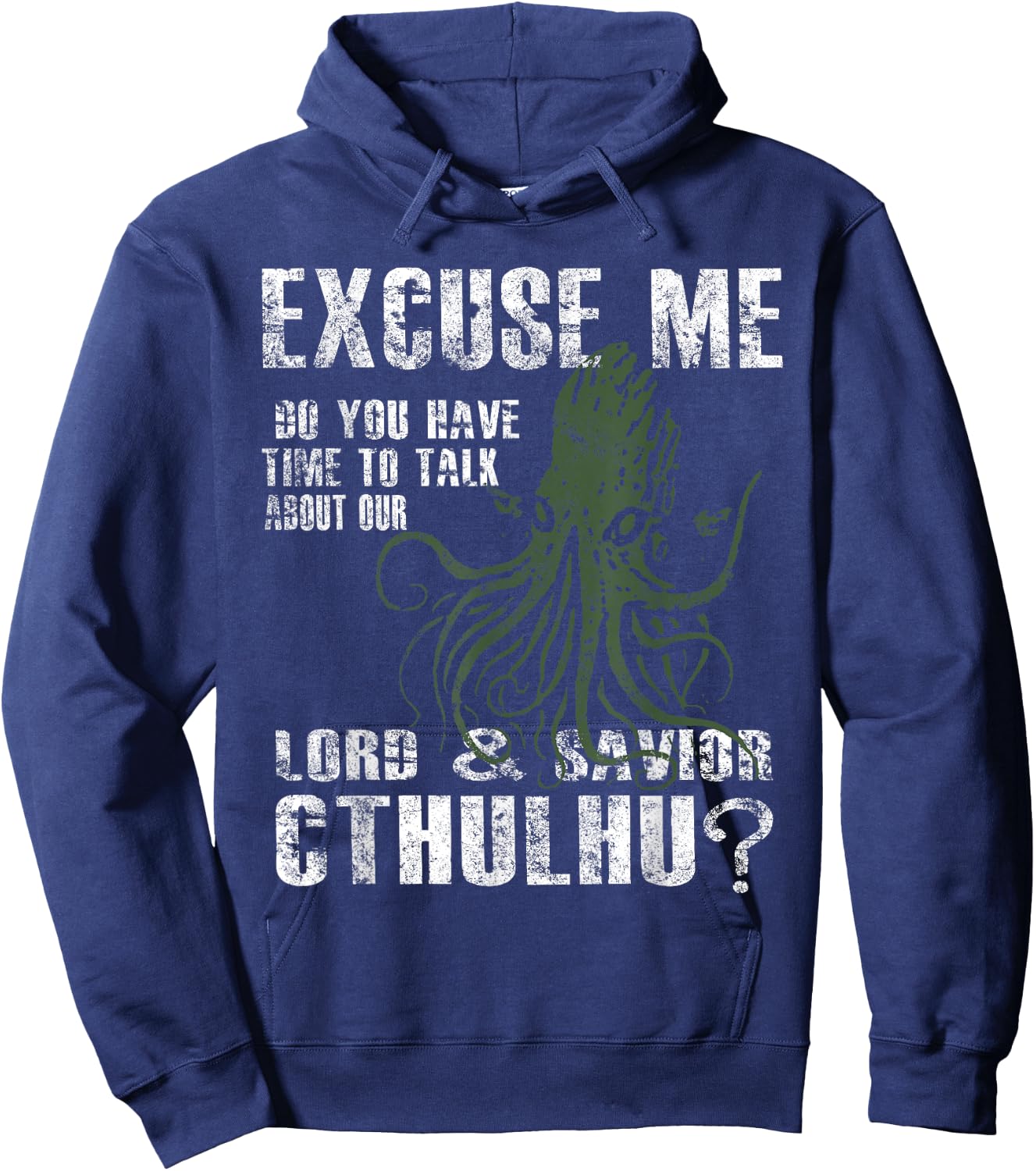 Lord & Savior Cthulhu Funny Parody Religion Hoodie - Hoodie | Navy