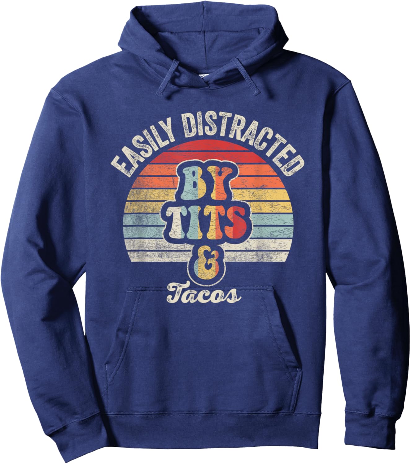 Easily Distracted By Tits & Tacos Funny Bird Watching Hoodie - Hoodie | Navy