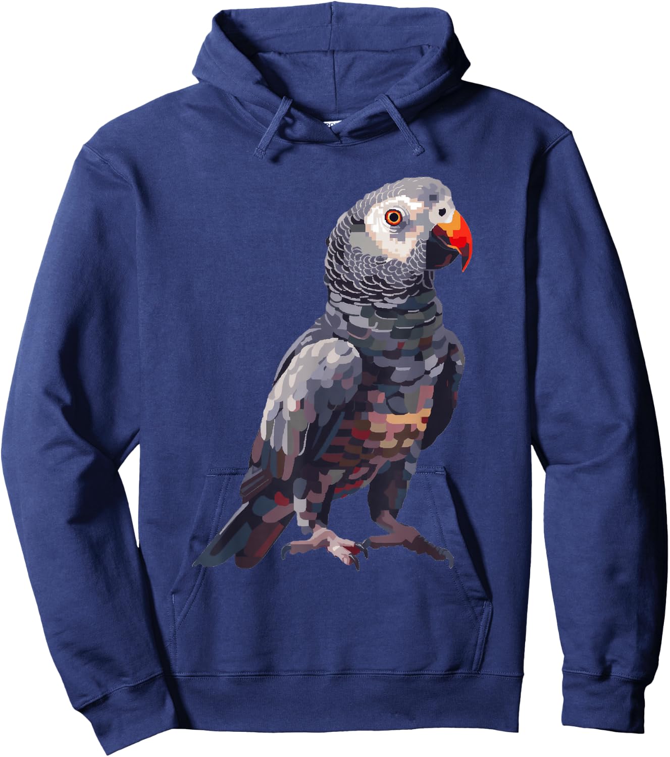 Timneh African Grey Pixel Art Hoodie - Hoodie | Navy
