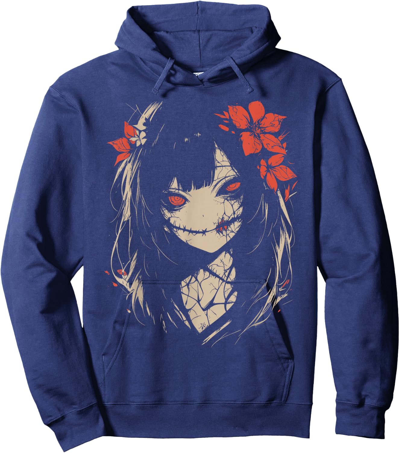Horror Anime Manga | Japan Japanese Creepy Kawaii Goth , black Hoodie - Hoodie | Navy