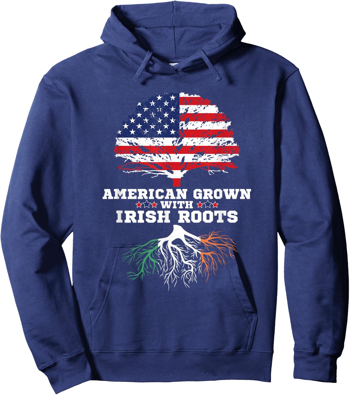 Ireland Roots American Grown Irish Roots Ireland Hoodie - Hoodie | Navy