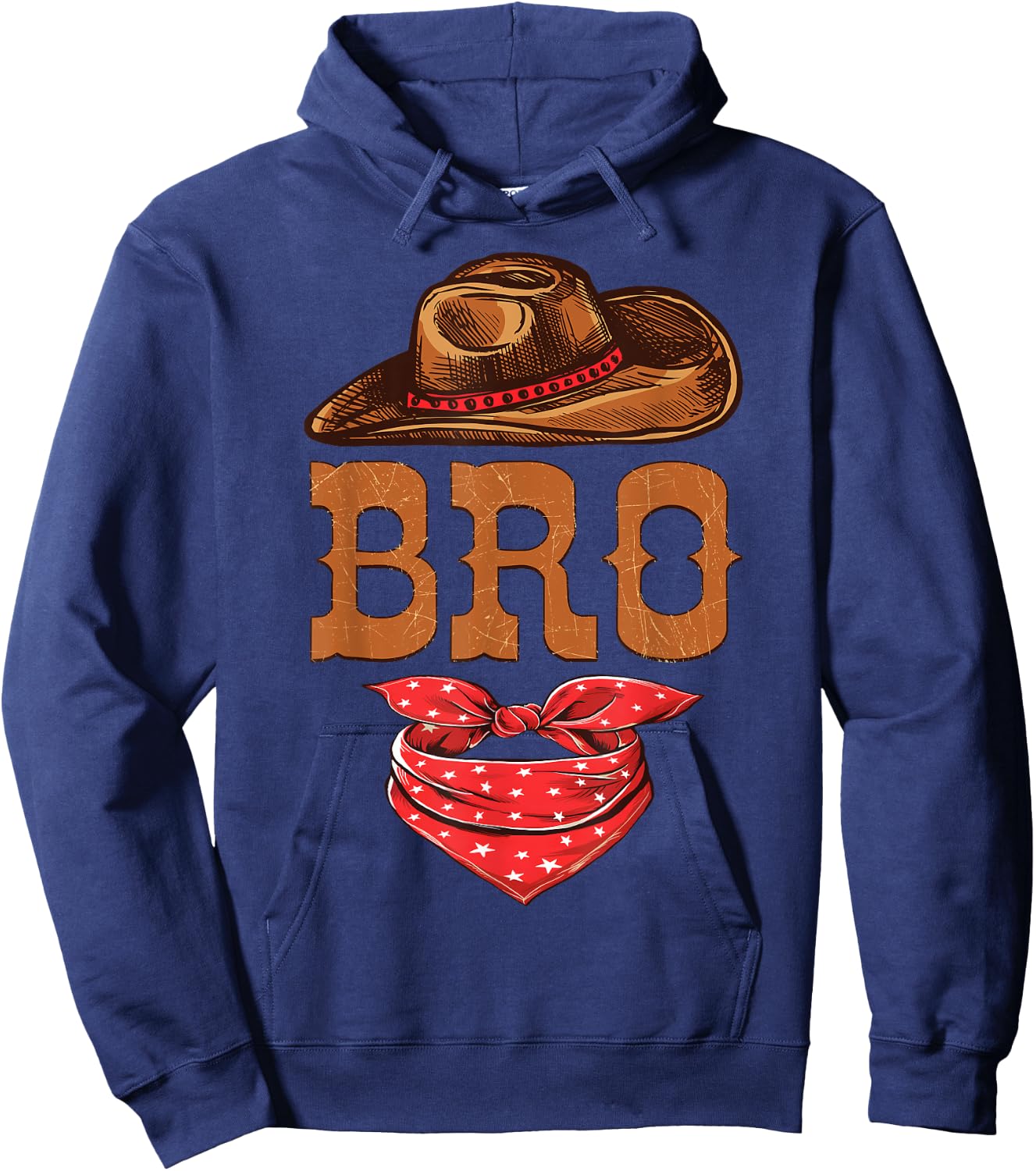 Bro Brother Western Birthday Cowboy Cowgirl Family Matching Hoodie - Hoodie | Navy
