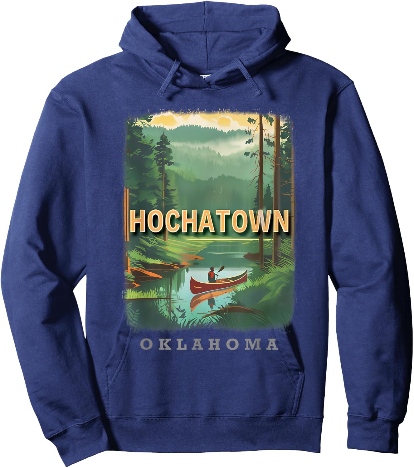 Hochatown Oklahoma OK Serene Beavers Bend SD277 Hoodie - Hoodie | Navy