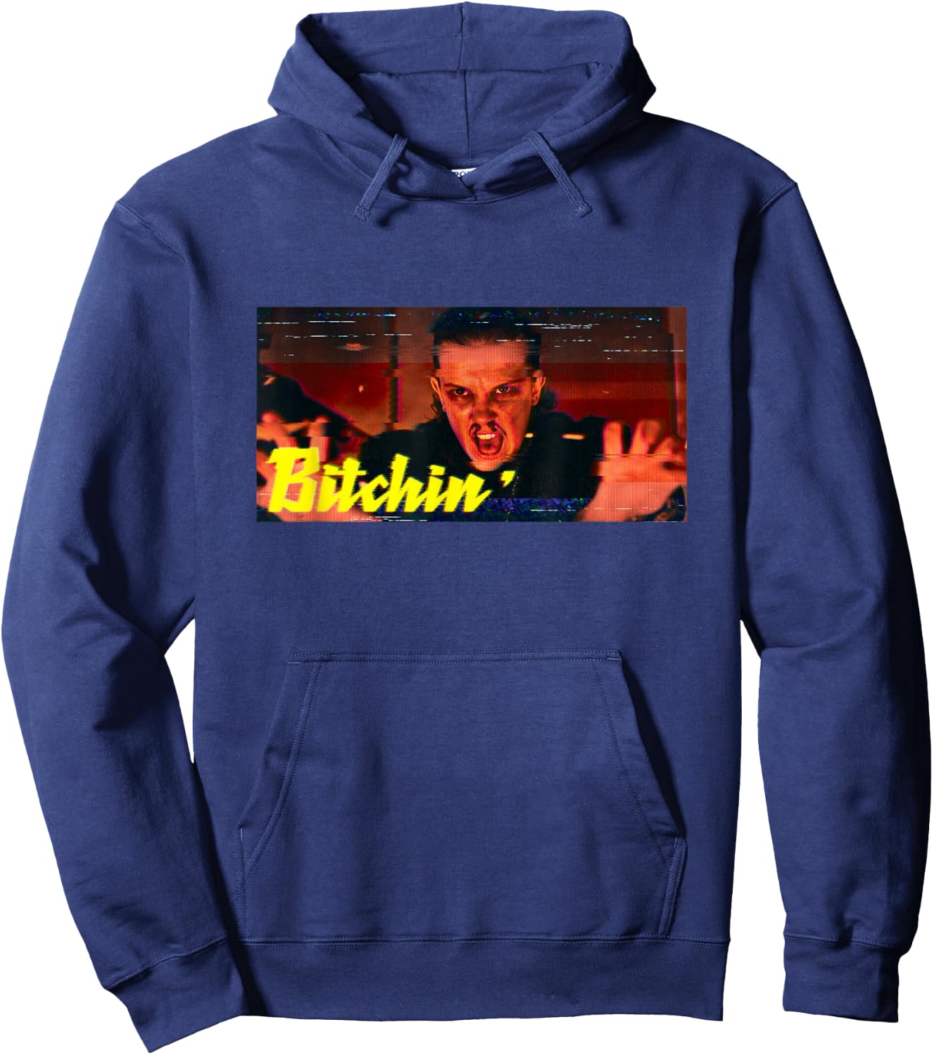 Stranger Things Eleven Bitchin' Vintage Power Panel Hoodie - Hoodie | Navy
