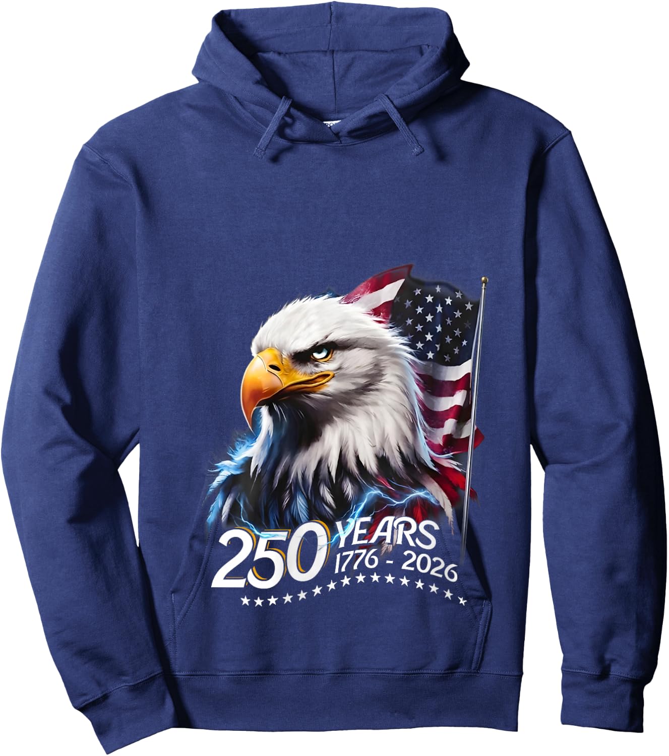 Women's 250 Years American 250th Anniversary Patriotic USA 4th July V-Neck Hoodie - Hoodie | Navy