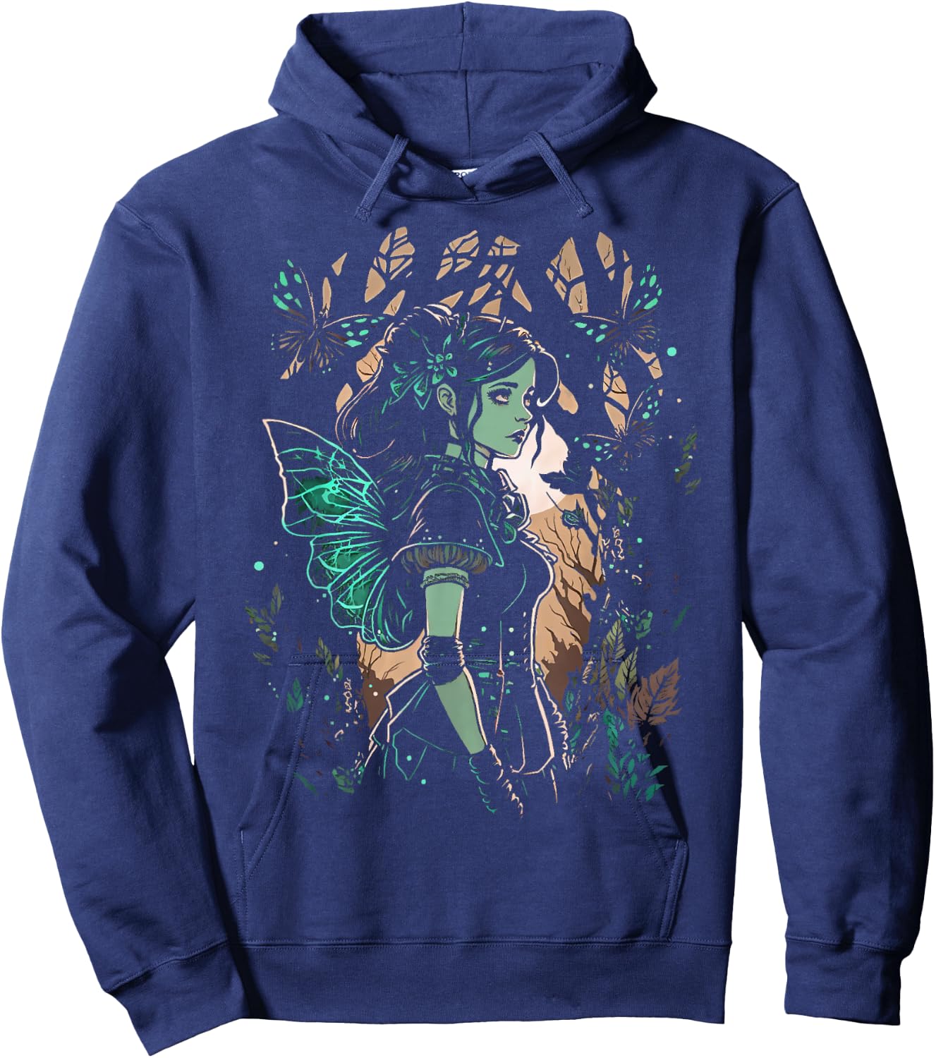 Goth Fairy In Mystical Enchanted Forest Grunge Fairycore Hoodie - Hoodie | Navy
