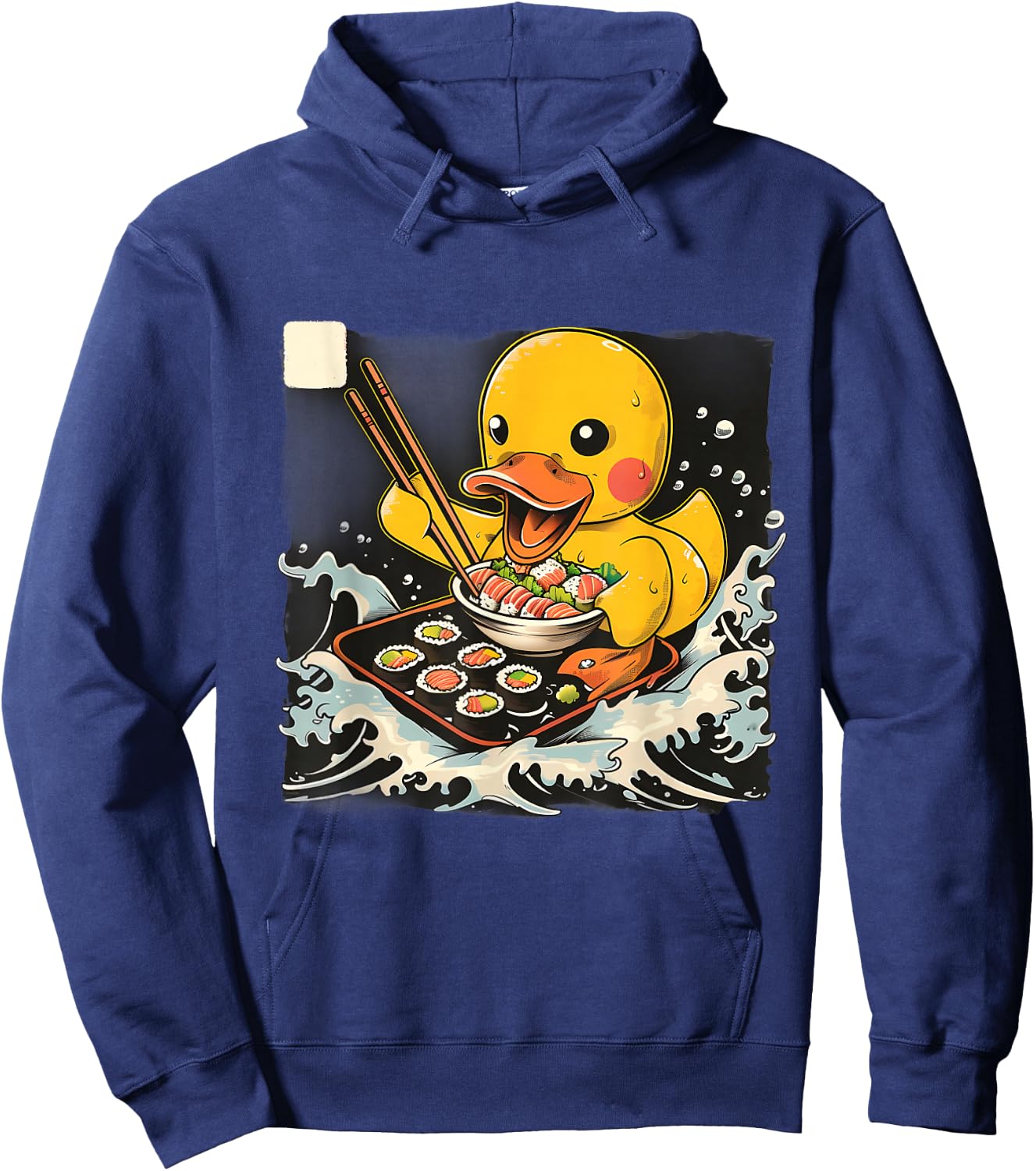 Rubber Duck Sushi Lover Rubber Duckling Ocean Great Wave Hoodie - Hoodie | Navy
