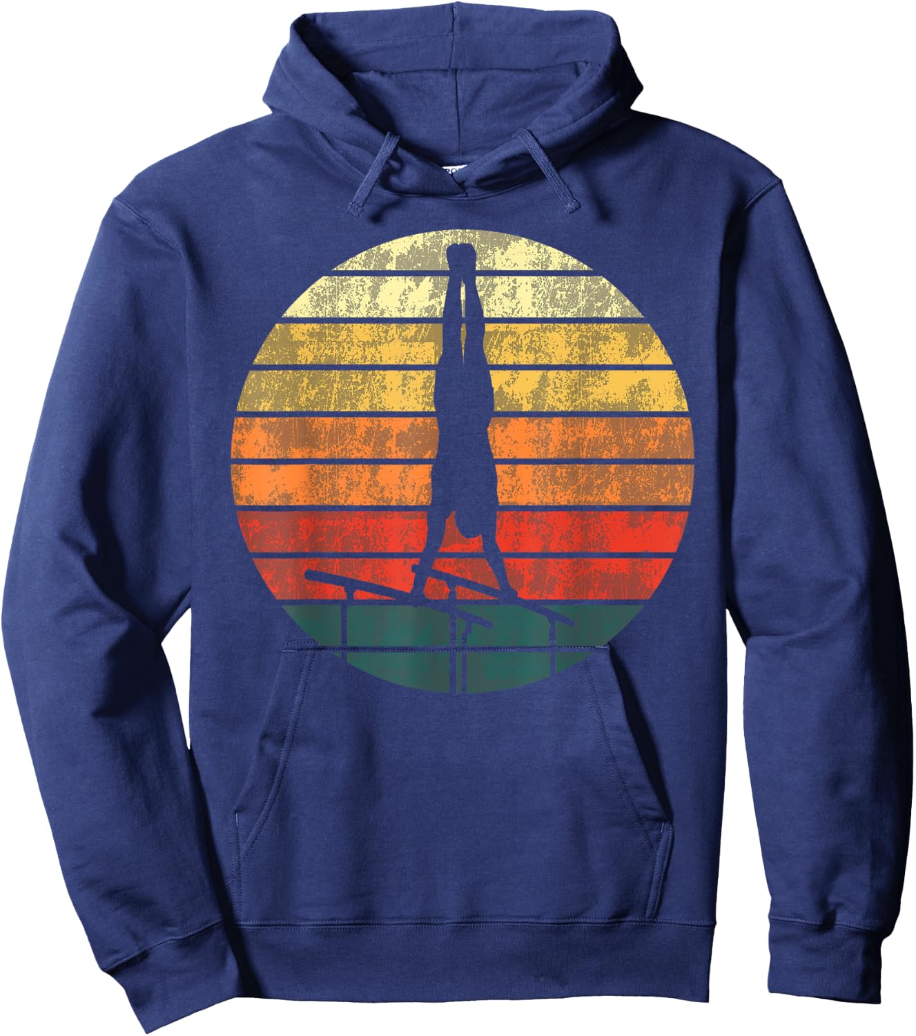 for Art Gymnastics Bars Gymnastics Retro Vintage, black, s Hoodie - Hoodie | Navy