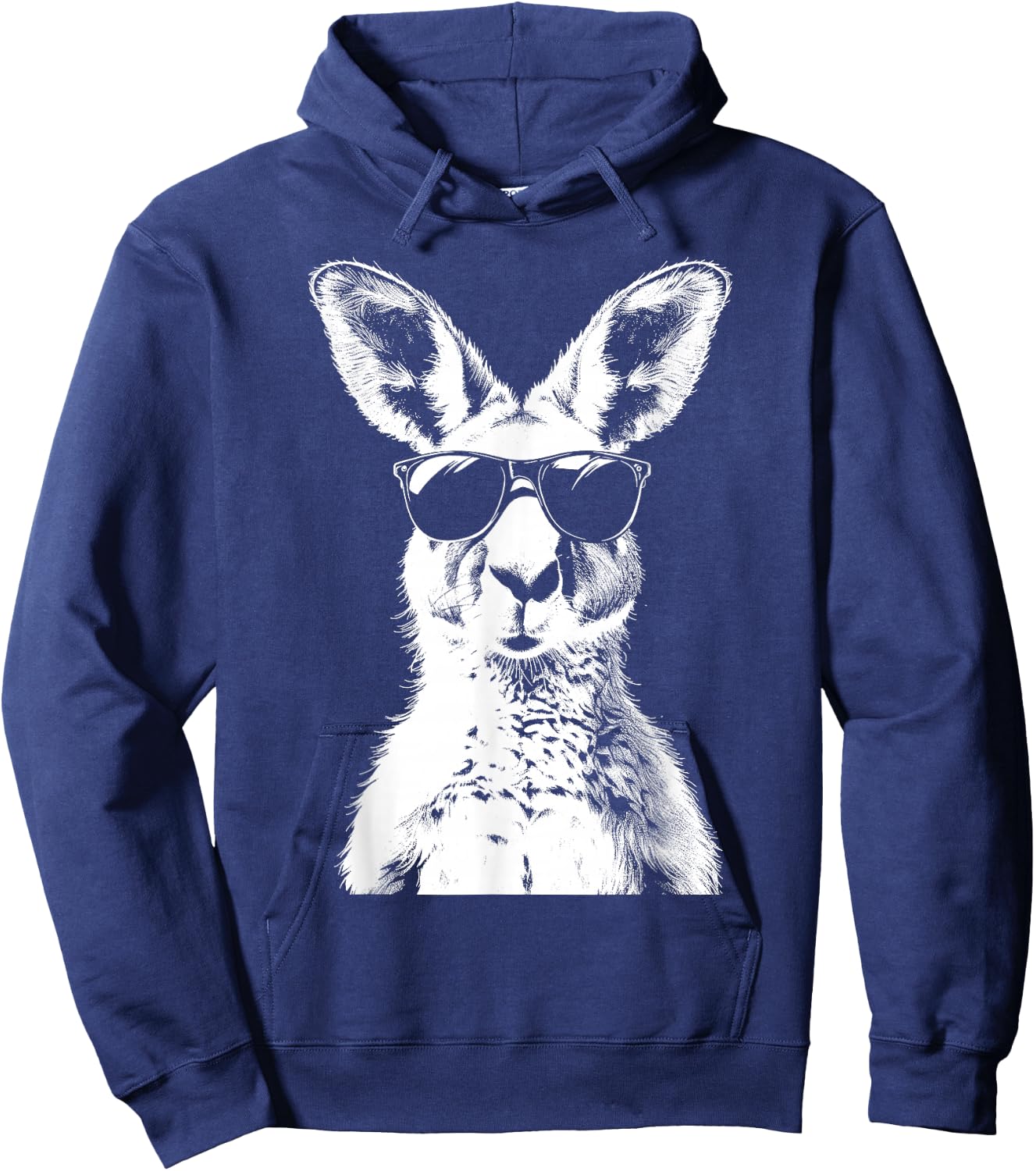 Kangaroo Wearing Sunglasses Funny Animal Australia , black Hoodie - Hoodie | Navy