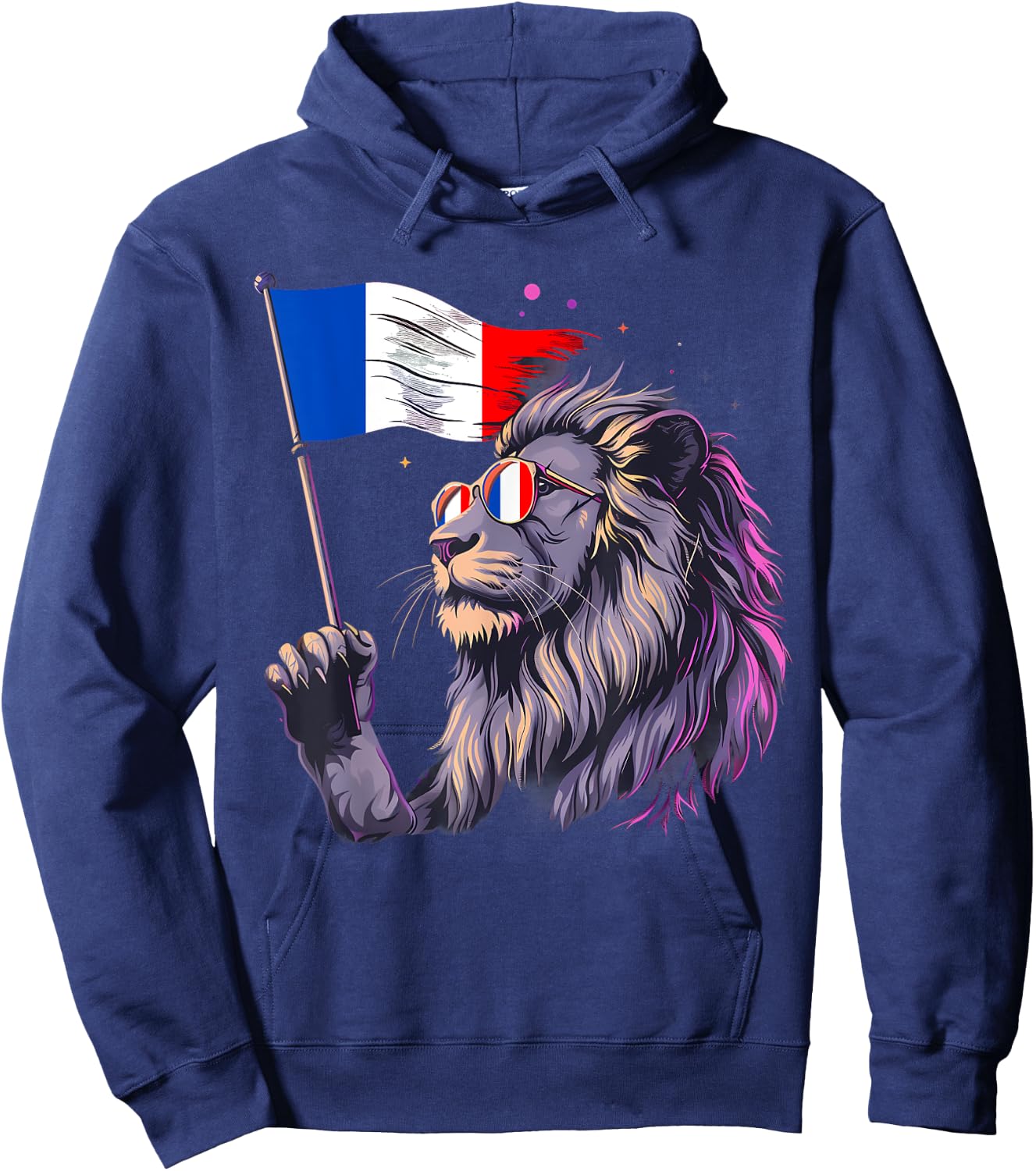 Drapeau Français Lion Racines Françaises Fierté Française France Hoodie - Hoodie | Navy