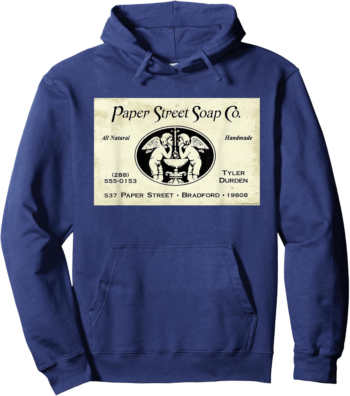 Fight Club Movie Official Paper Street Soap Co. Tyler Durden , Black, S Hoodie - Hoodie | Navy