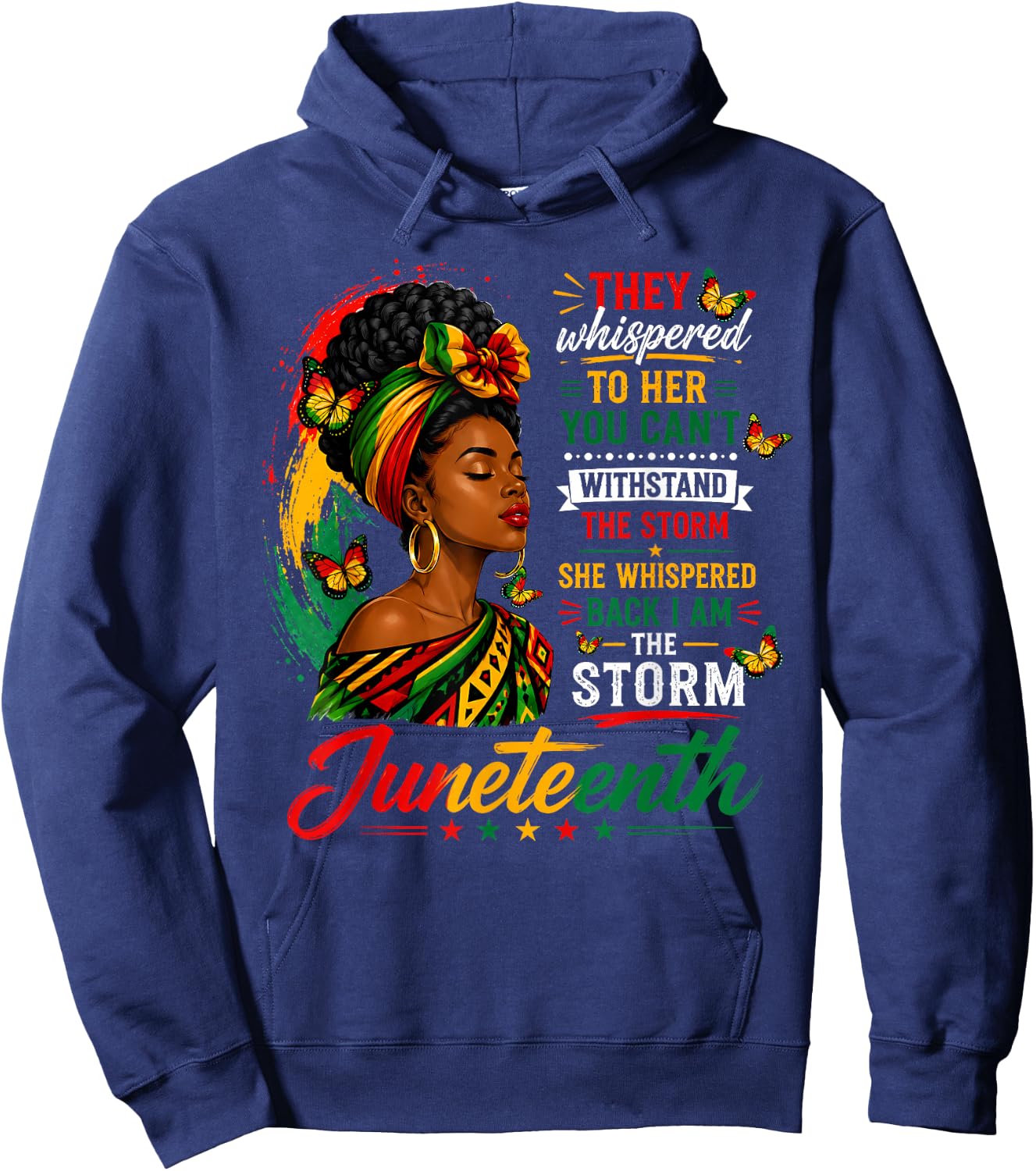 Juneteenth Shirts Women I'm The Storm Black History Hoodie - Hoodie | Navy