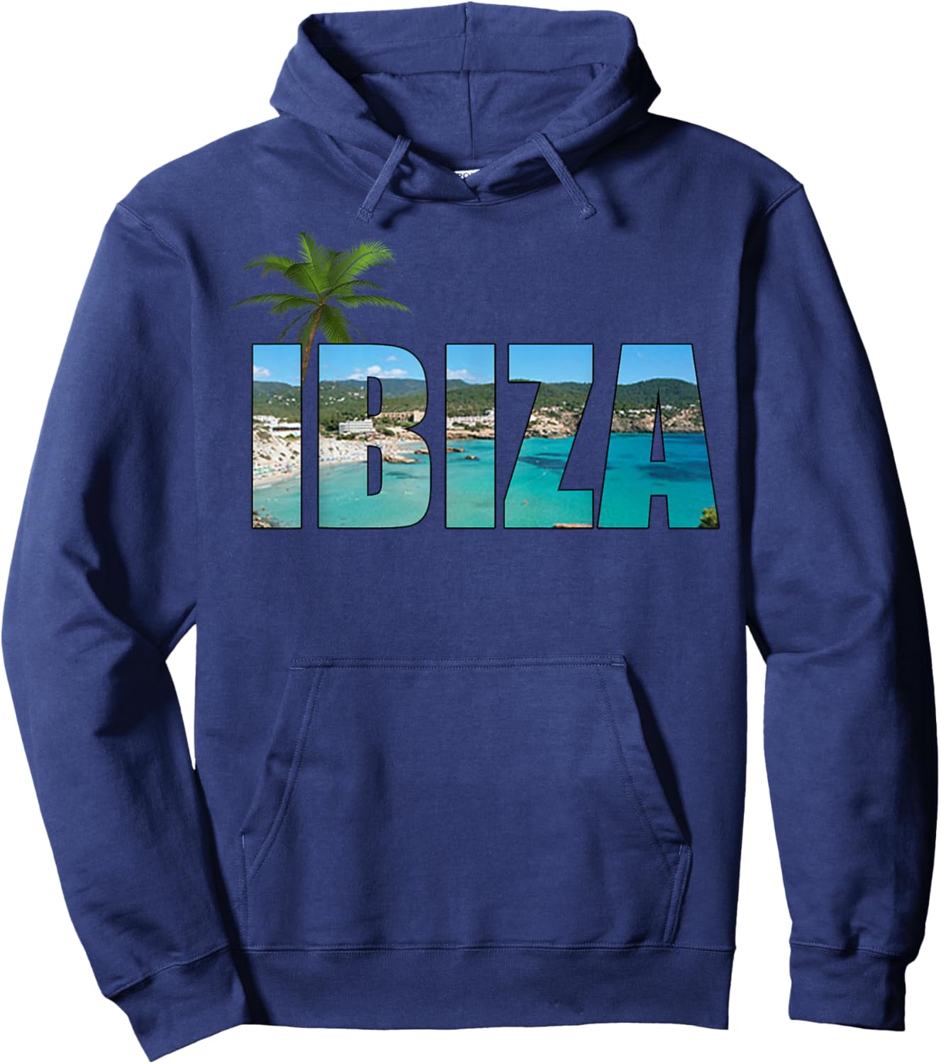 Ibiza Espana Beach Palm Tree Party Destination Gift Hoodie - Hoodie | Navy