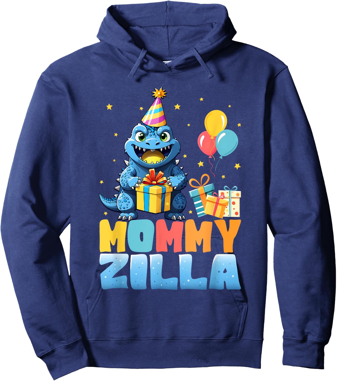 Mommyzilla Funny Monster Kaiju Family Matching Birthday Mom Hoodie - Hoodie | Navy