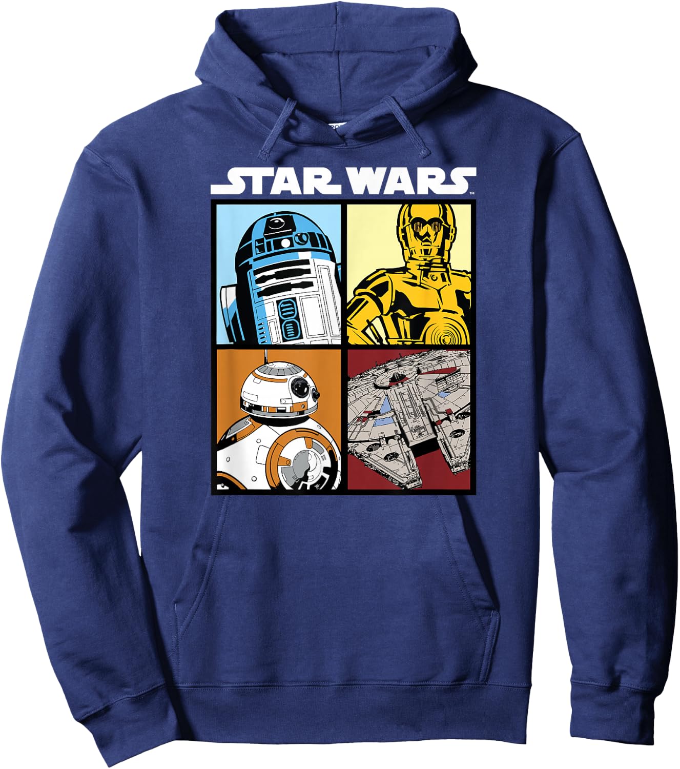 Star Wars Droids and Ships White , black Hoodie - Hoodie | Navy