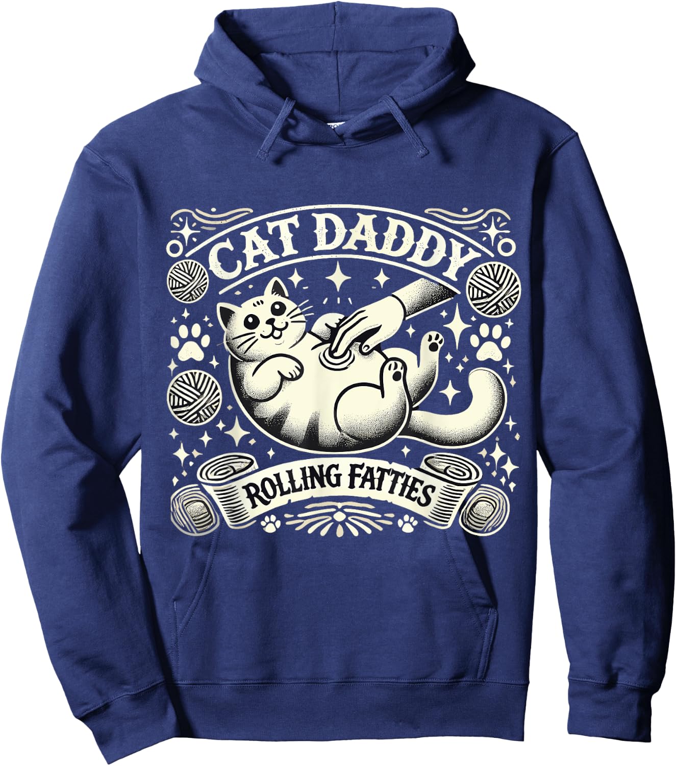 Cat Daddy Rolling Fatties Cat Funny Rollin Fatties Cat Men Hoodie - Hoodie | Navy