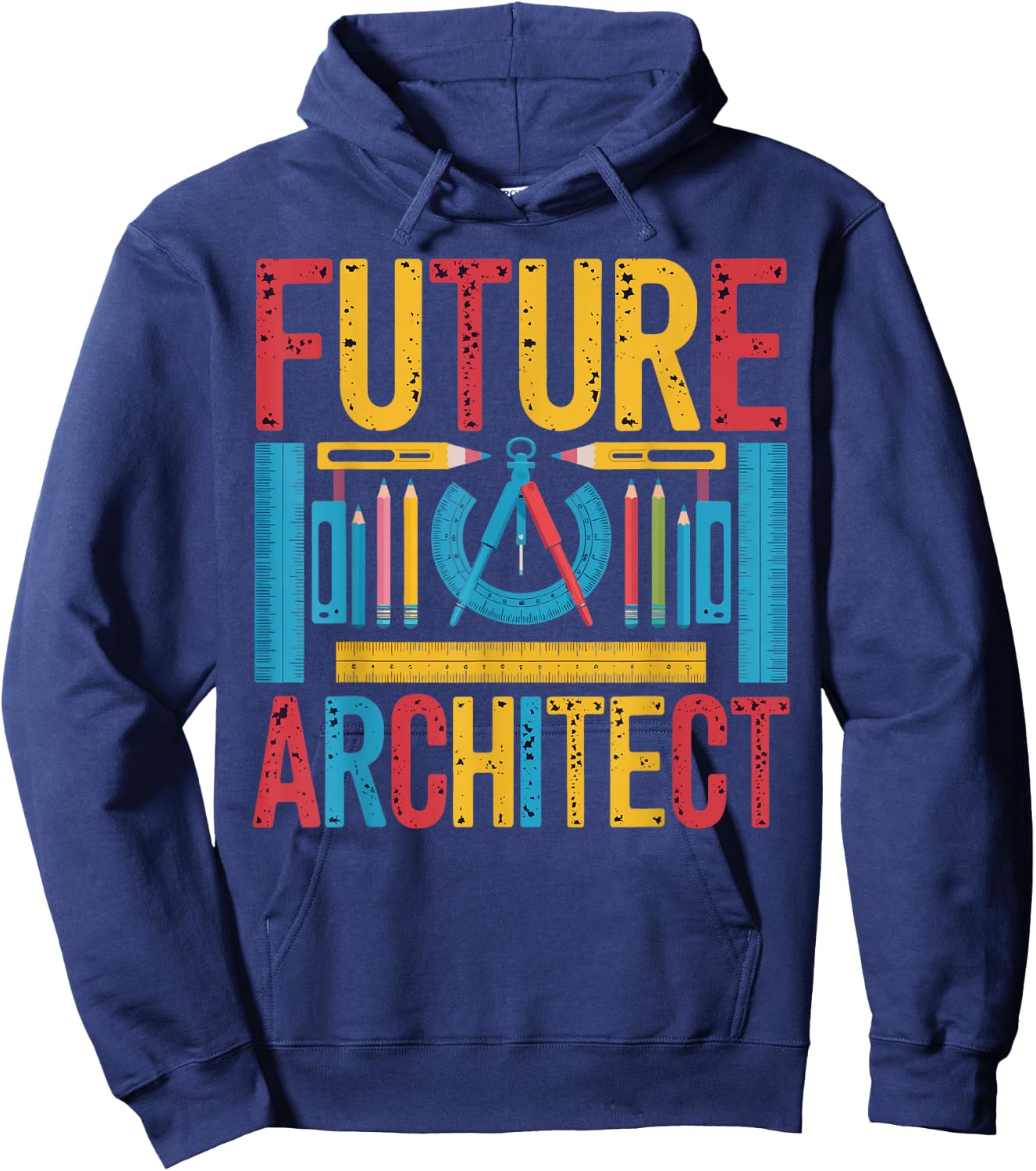 Retro Future Architect Architecture Student Gifts Women Kids Hoodie - Hoodie | Navy