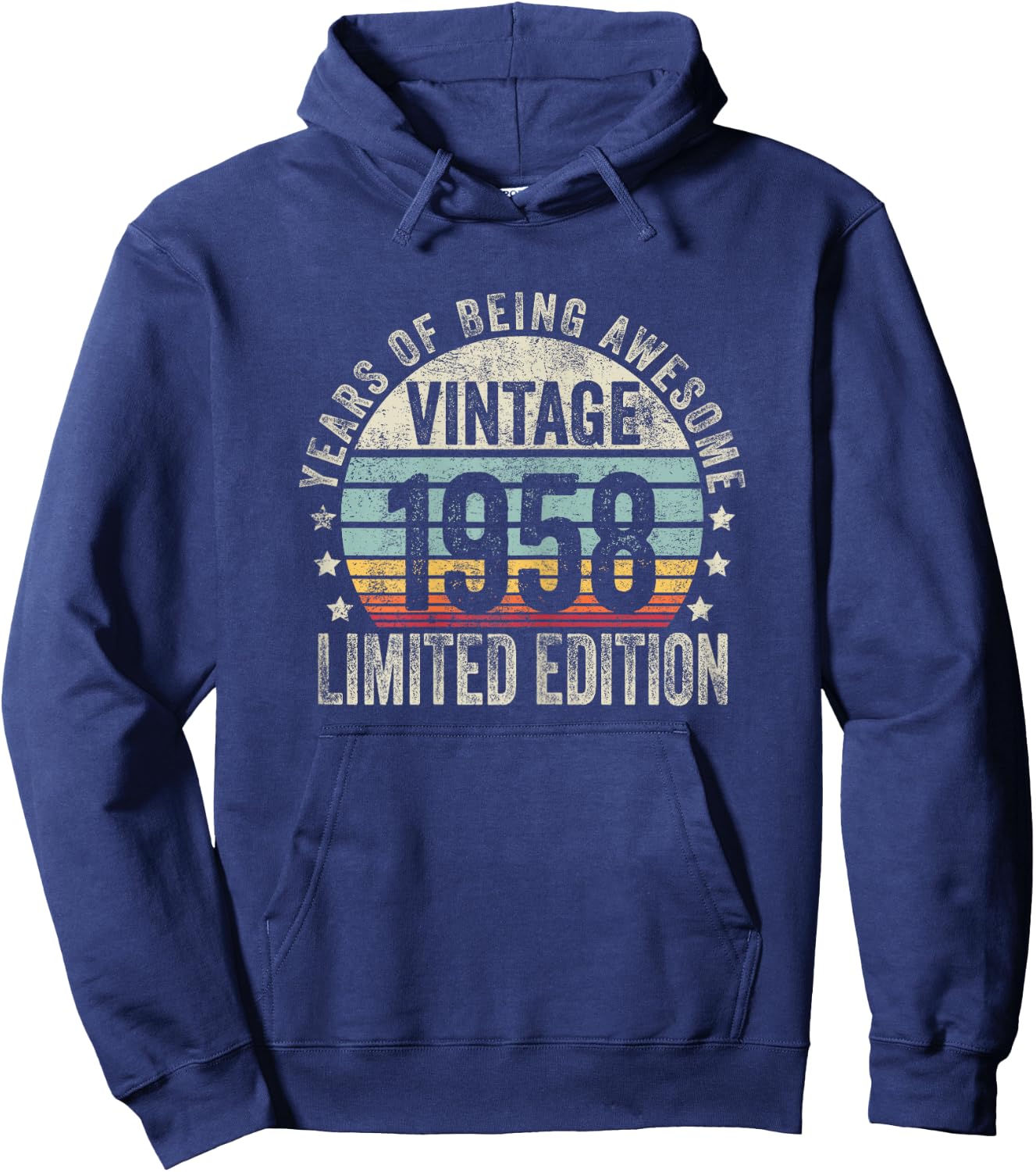Vintage 1958 T Shirts Retro Funny 1958 Birthday Hoodie - Hoodie | Navy