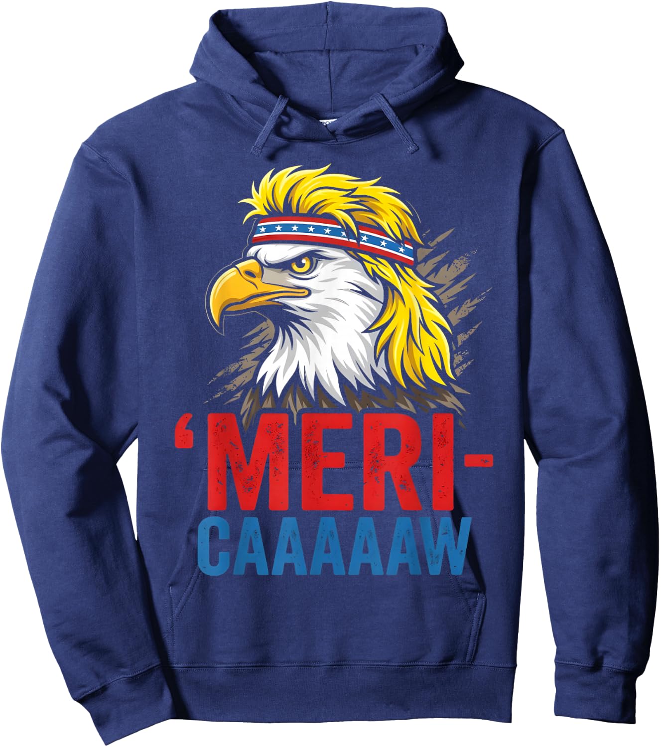 4th of July Eagle Meri-Caw Freedom Patriotic Men Women Kids Hoodie - Hoodie | Navy