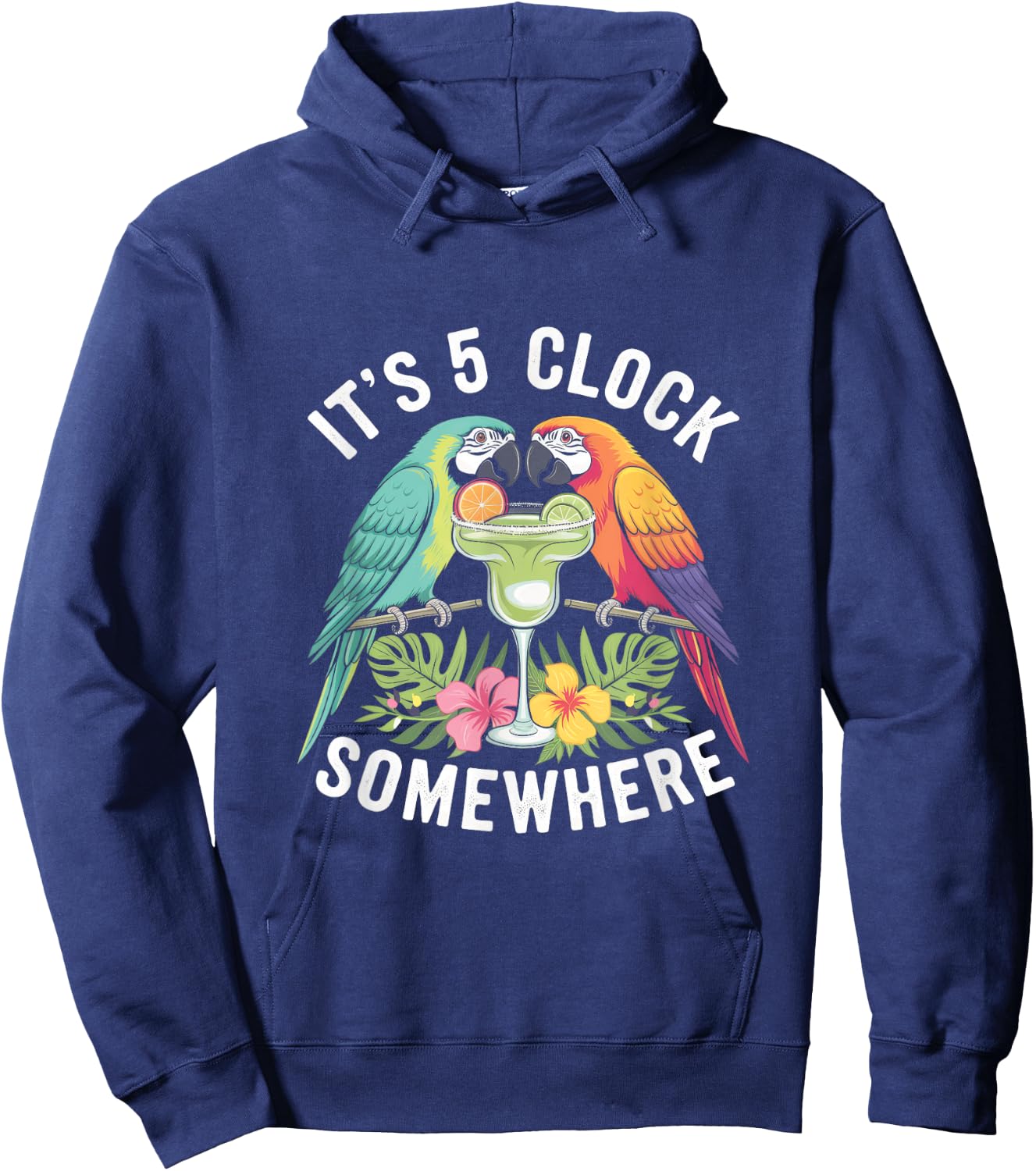 It's 5 O'clock Somewhere - Tropical Vacation Hoodie - Hoodie | Navy
