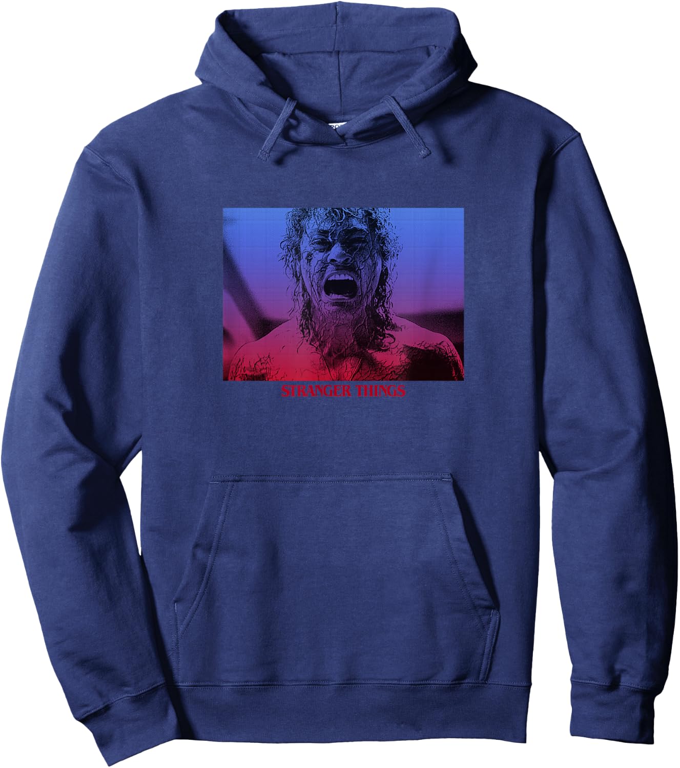 Stranger Things Billy Hargrove Gradient Scream Madness Panel Hoodie - Hoodie | Navy
