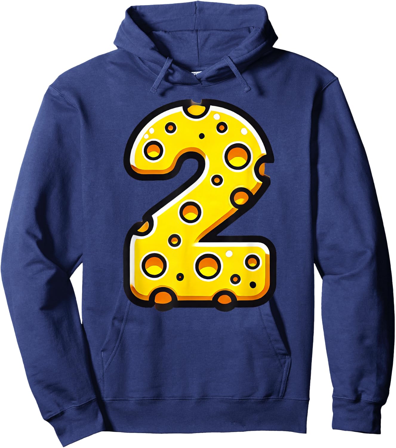 Cheese Happy 2nd Birthday Number Two Boys Girls Kids Hoodie - Hoodie | Navy