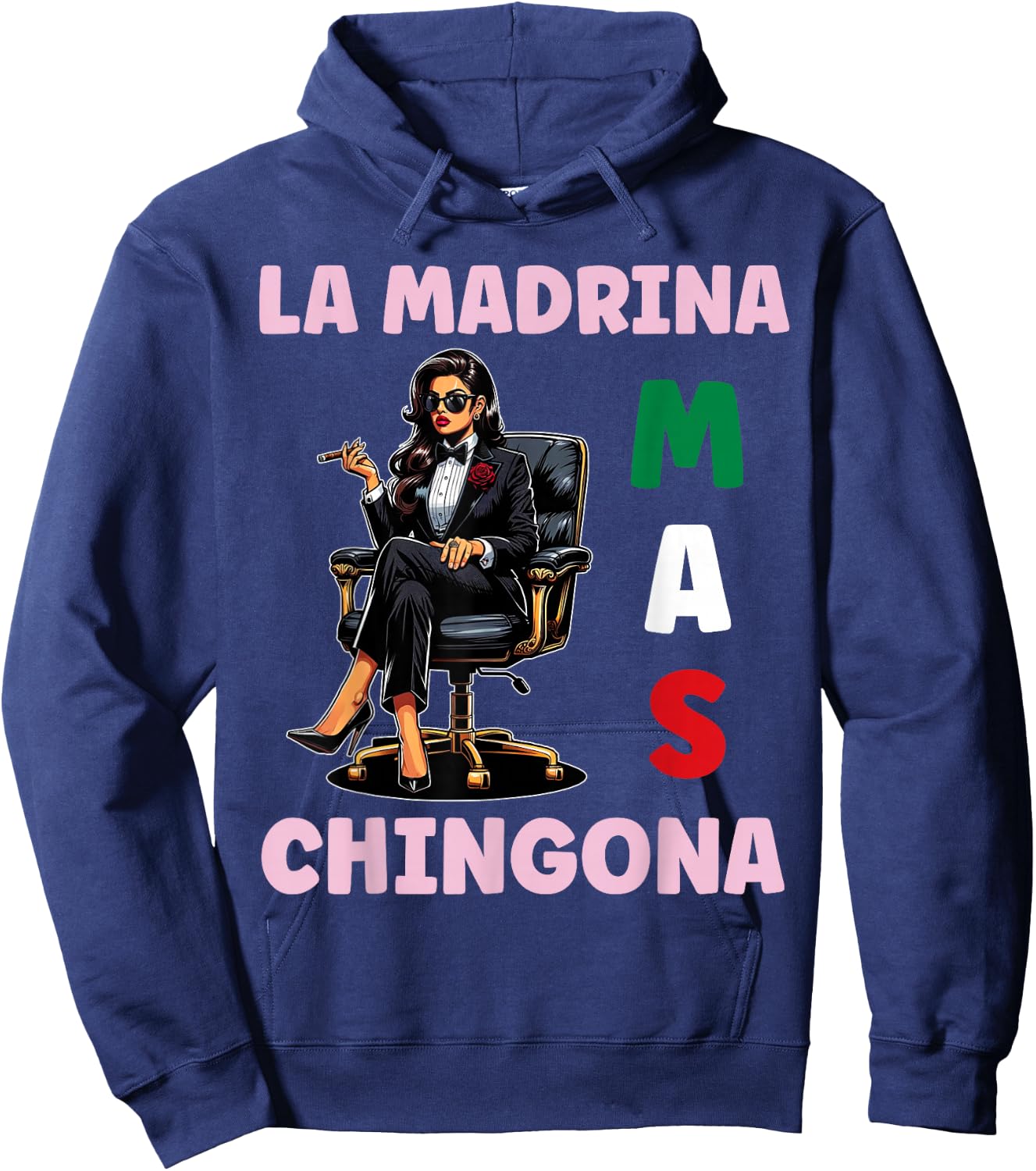 Funny Mexican Baptism Design - La Madrina Mas Chingona Hoodie - Hoodie | Navy