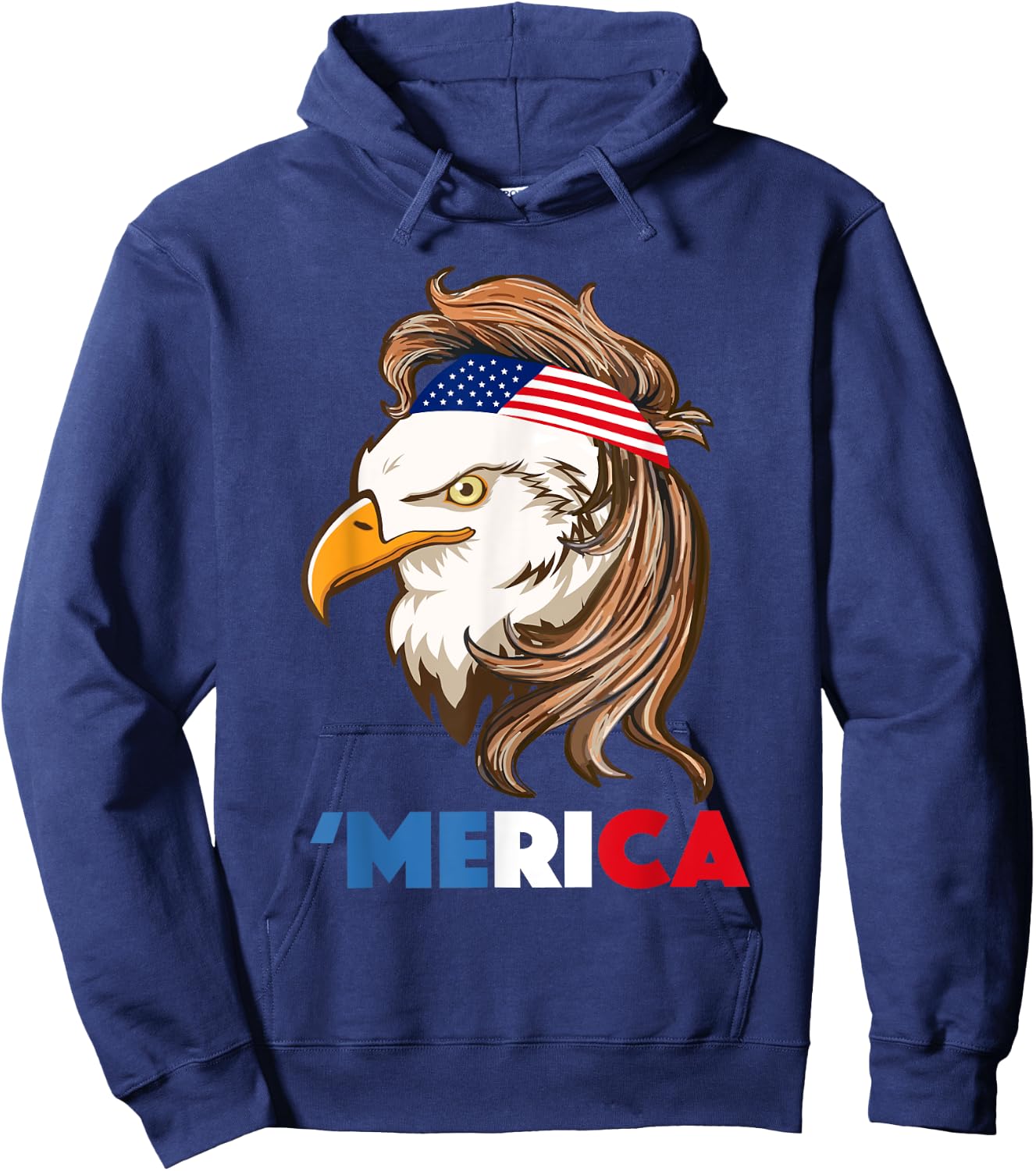 Bald Eagle Mullet 4th of July Gifts American Flag Merica USA Kids Men Hoodie - Hoodie | Navy