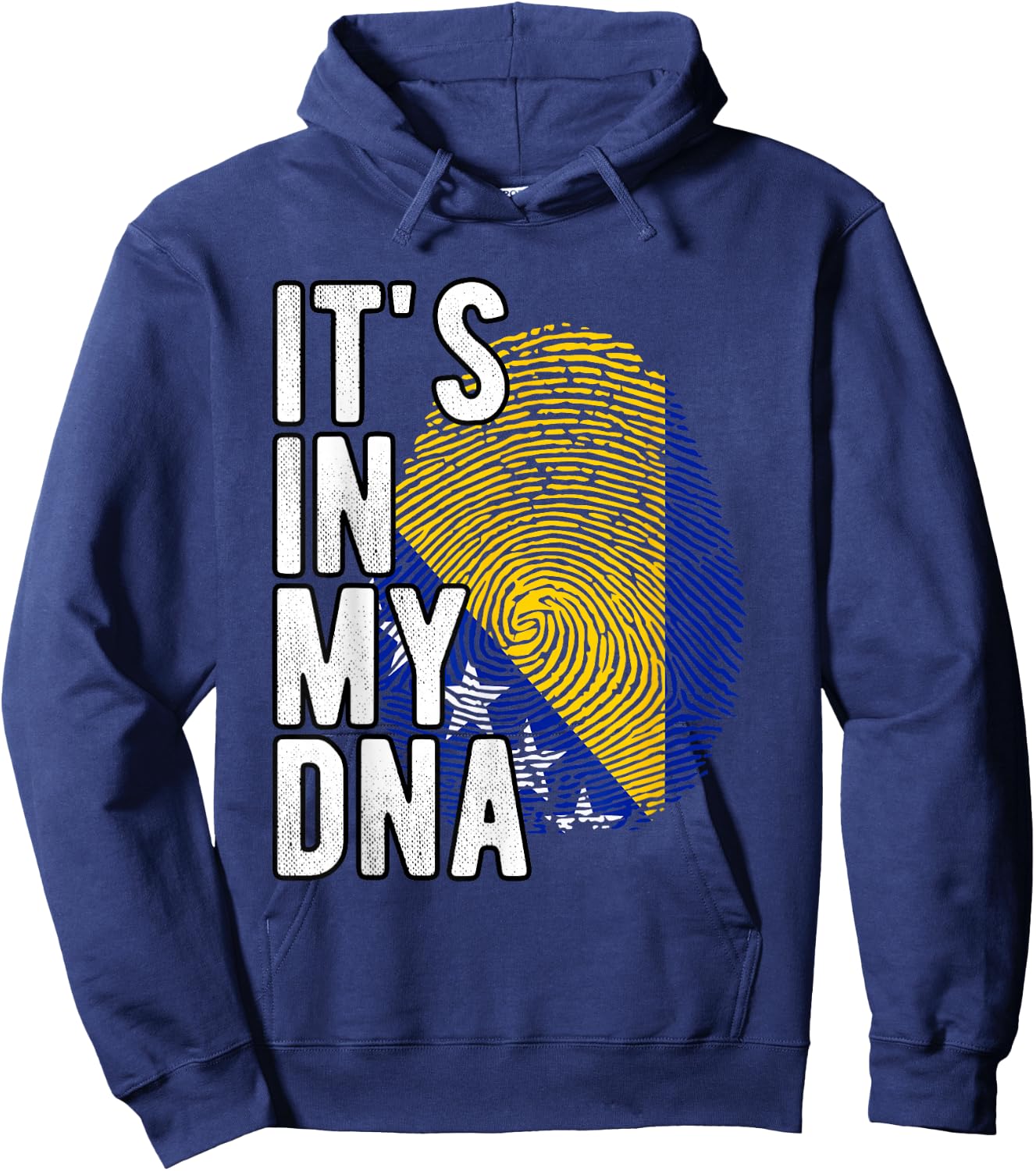 Funny it's in my DNA Bosnien-Herzegowina-Flagge Fingerabdruck Hoodie - Hoodie | Navy