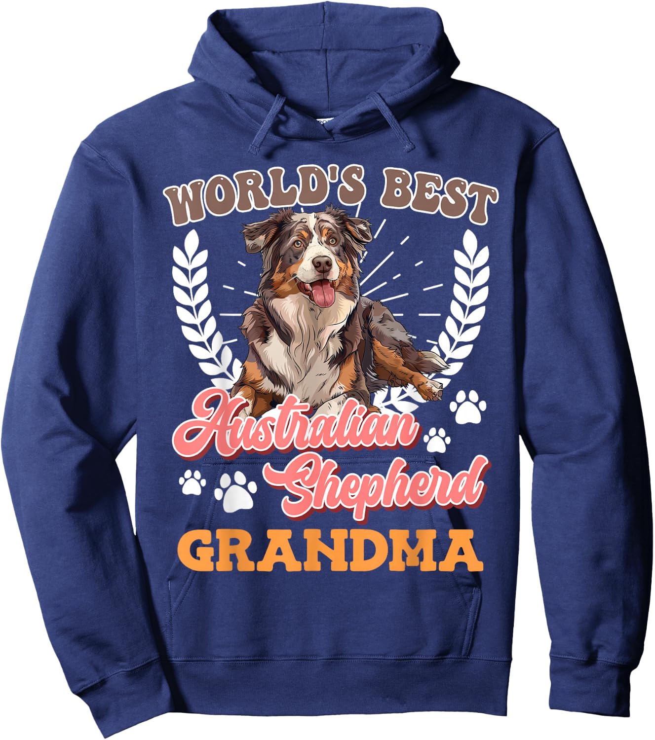 Dog Grandma World's Best Australian Shepherd Grandma Aussie Hoodie - Hoodie | Navy