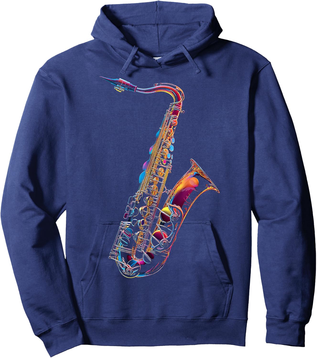 Saxophone Music Instrument Motif Illustration Saxophone Hoodie - Hoodie | Navy