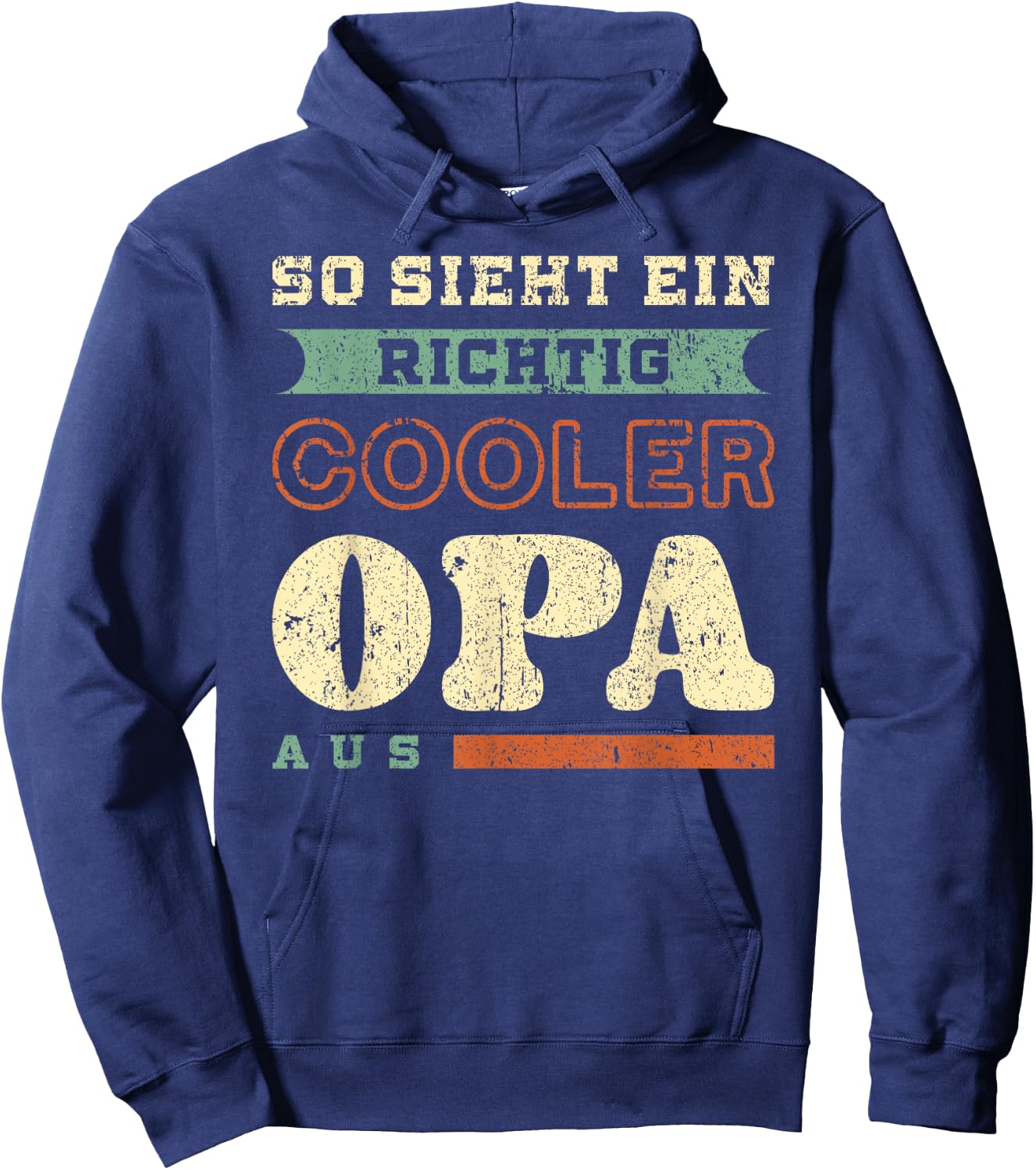 Richtig cooler Opa, Vatertag, Retro-Vintage-Look Hoodie - Hoodie | Navy