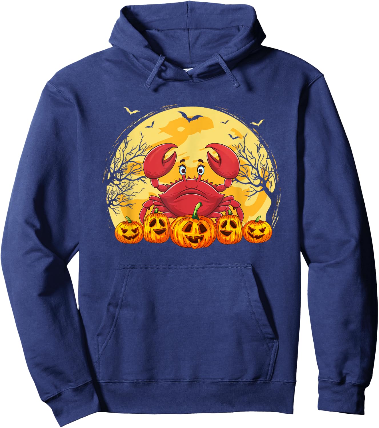 Funny Crab Pumpkins Halloween Costume Men Women Kids Hoodie - Hoodie | Navy