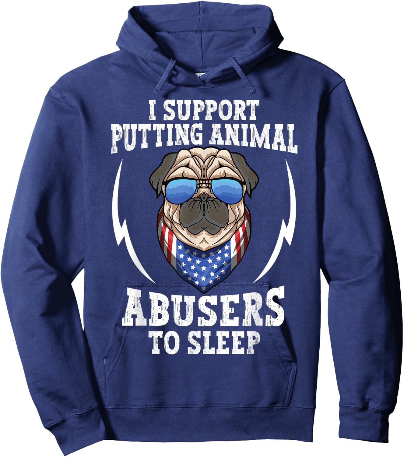 Animal Cruelty - I Support Putting Animal Abusers To Sleep Hoodie - Hoodie | Navy