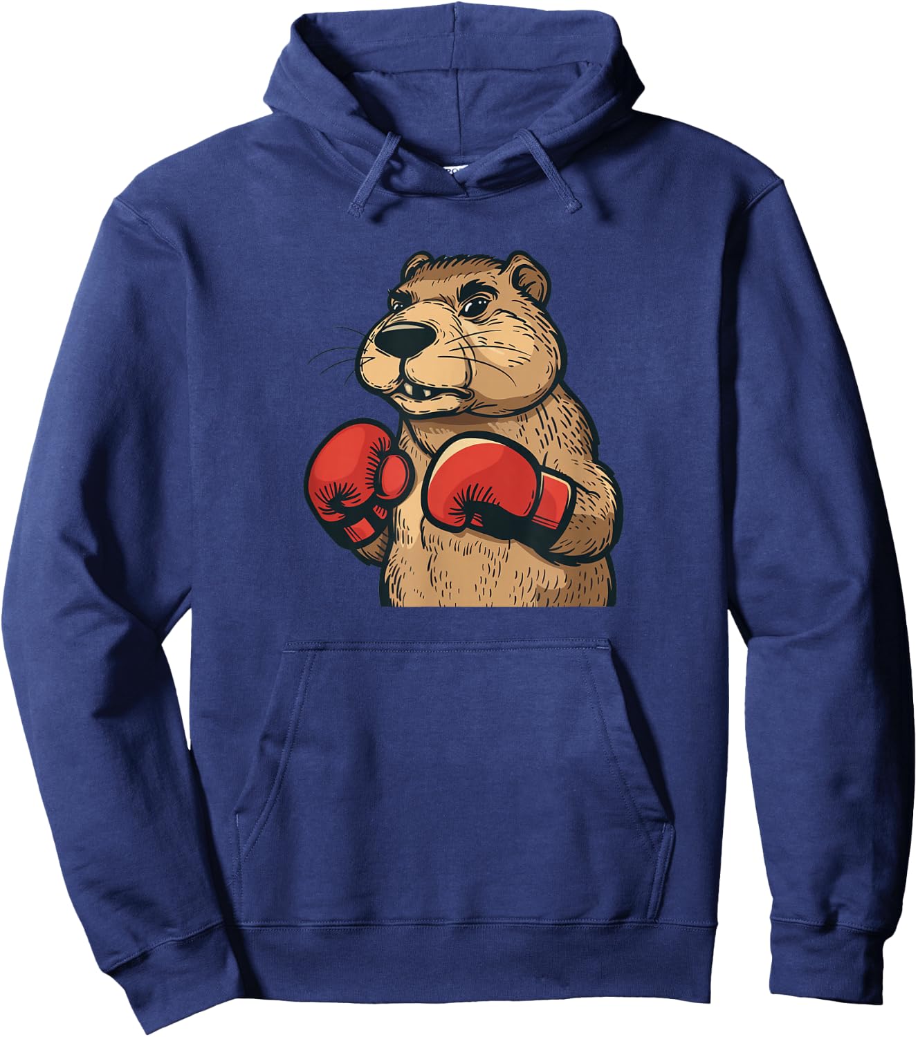 Funny Flannelette with Red Boxing Gloves Costume Hoodie - Hoodie | Navy