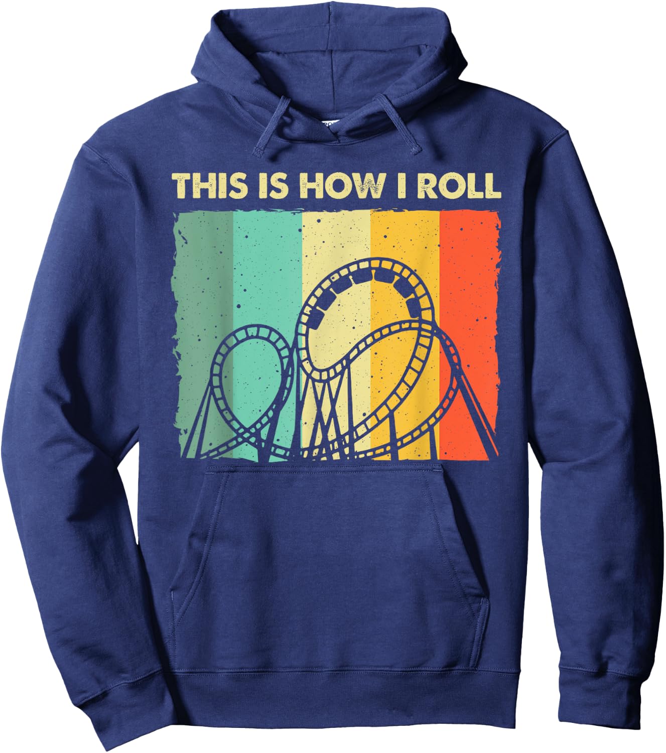 Cool Roller Coaster Women Amusement Theme Park Retro Hoodie - Hoodie | Navy