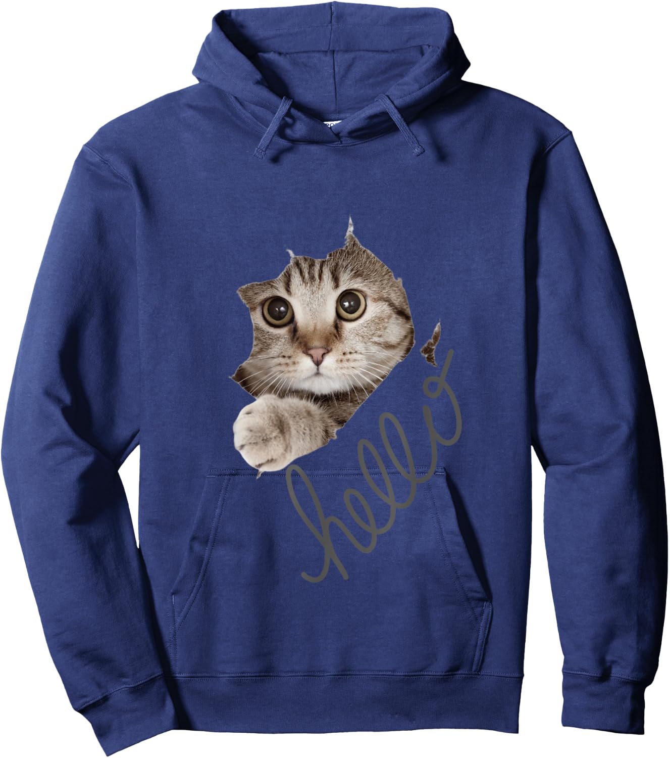 Cute Cat Motif with Beautiful Print , black Hoodie - Hoodie | Navy