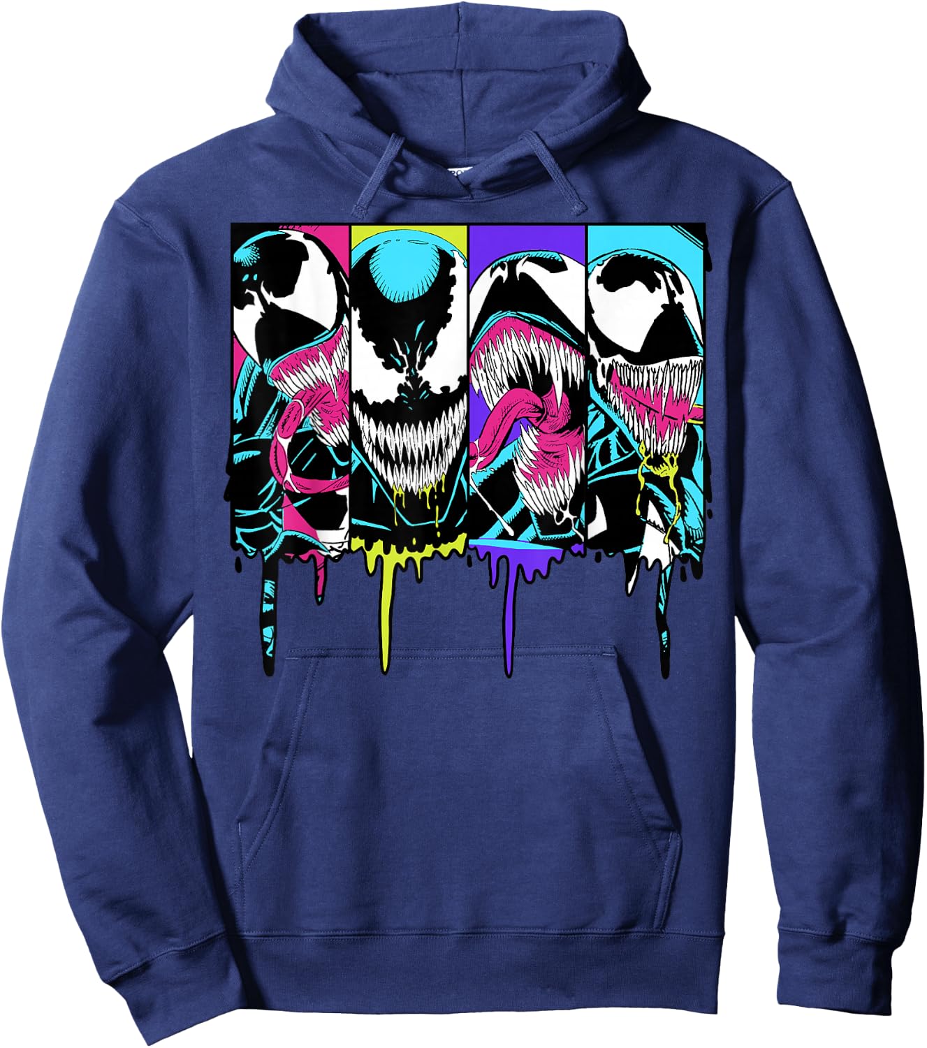 Marvel Venom Colorful Dripping Comic Panel Small Hoodie - Hoodie | Navy