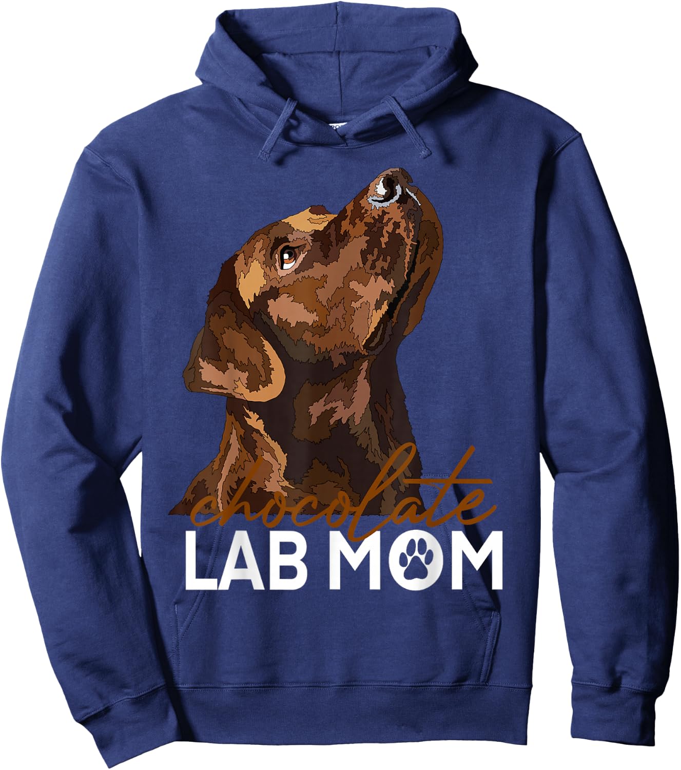 Chocolate Lab Maman Labrador retriever Brown , Black, S Hoodie - Hoodie | Navy