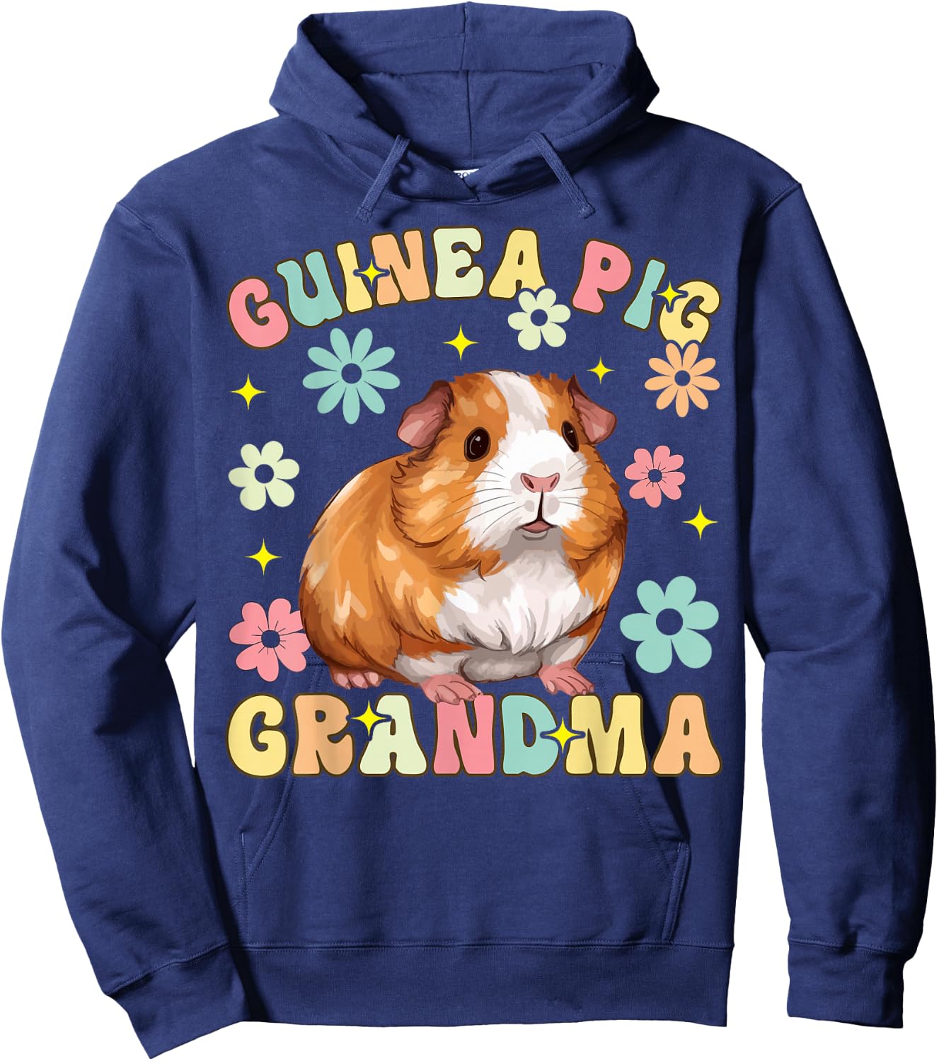 Guinea Pig Grandma Groovy Guinea Pig Hoodie - Hoodie | Navy