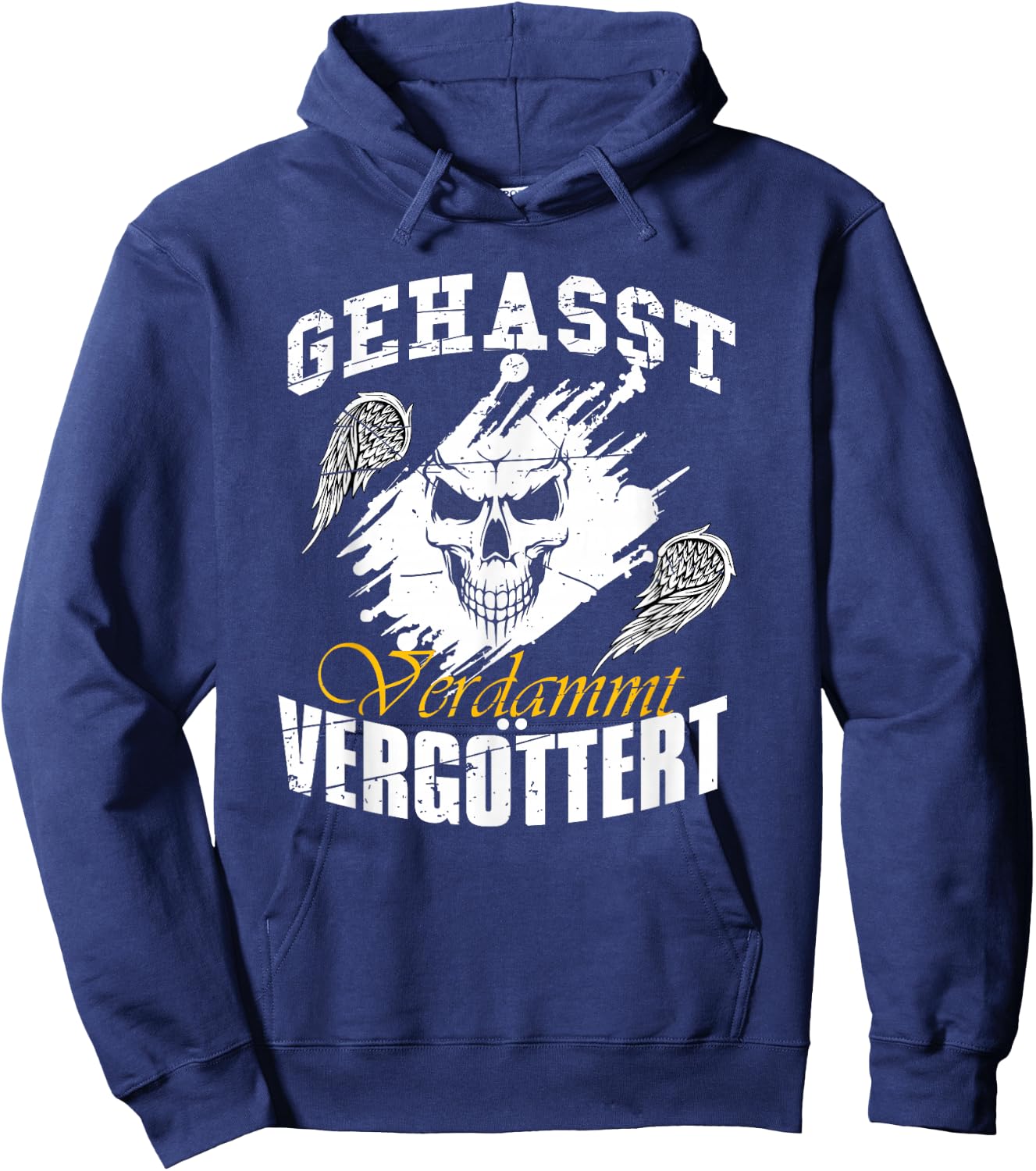 Geasst, Verdammt, Vergöttert , black Hoodie - Hoodie | Navy
