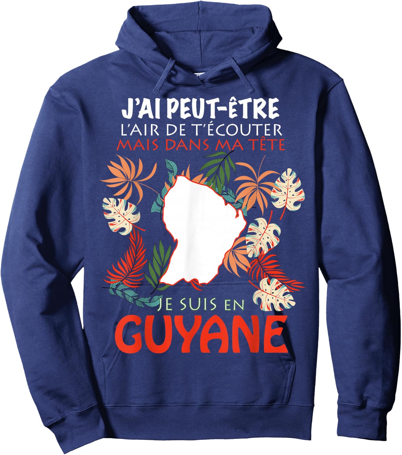 Dans Ma Tête Je Suis En Guyana Gift Man Woman , Black, S Hoodie - Hoodie | Navy