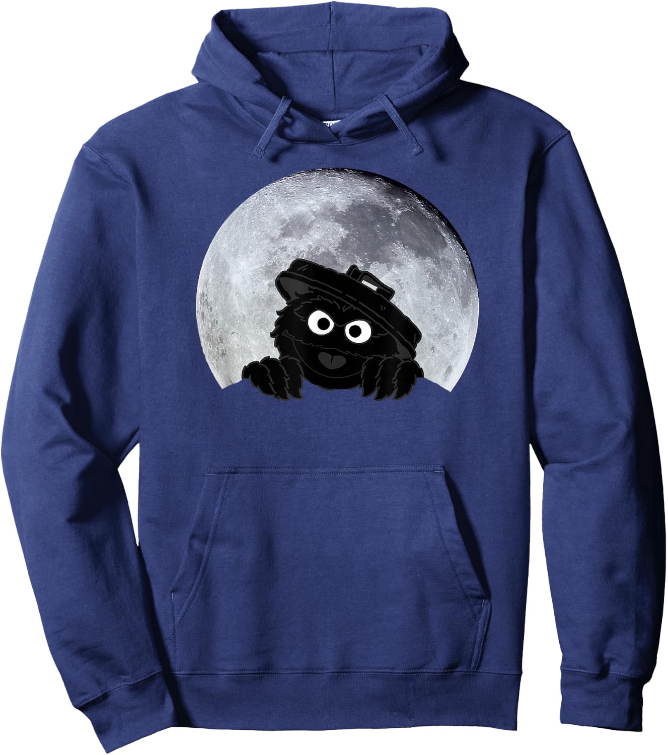 Sesame Street Oskar in Moonlight Shadow Moonnight Moon , black Hoodie - Hoodie | Navy
