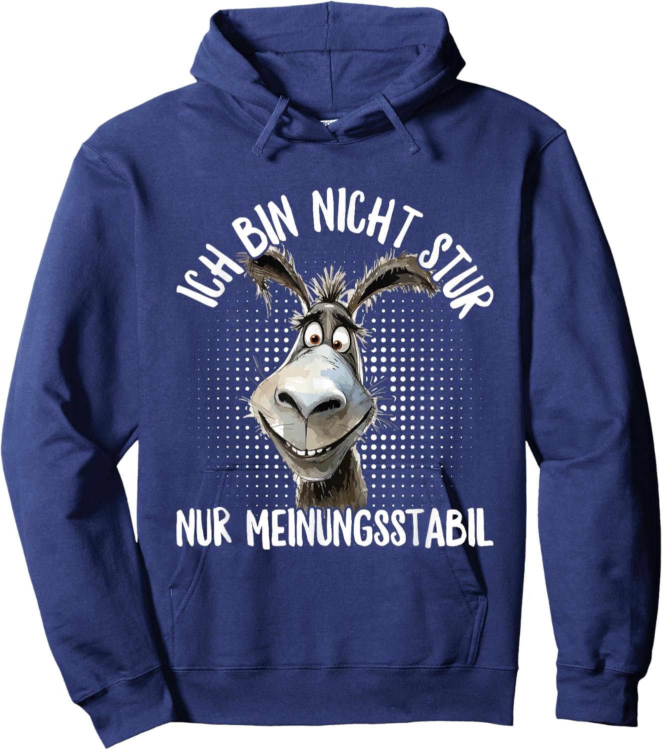 with German Text "Ich Bin Nicht Stur Nur Meinungsstabil Donkey", black Hoodie - Hoodie | Navy