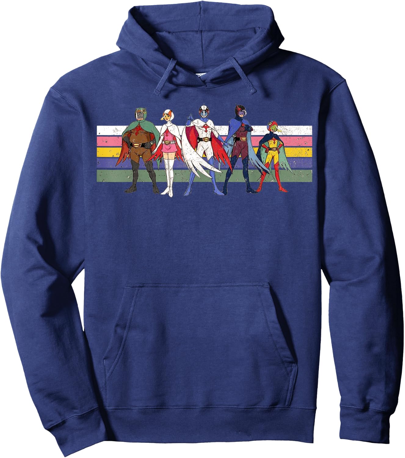 Battle of the planets G Force Retro Colour Stripe Hoodie - Hoodie | Navy