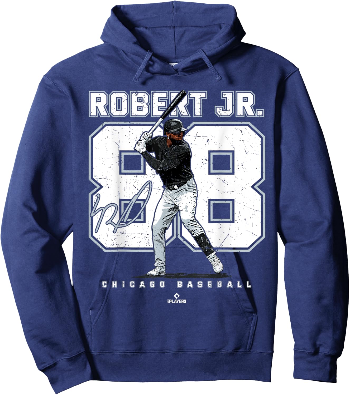 Number and Portrait Luis Robert Jr Chicago MLBPA Hoodie - Hoodie | Navy