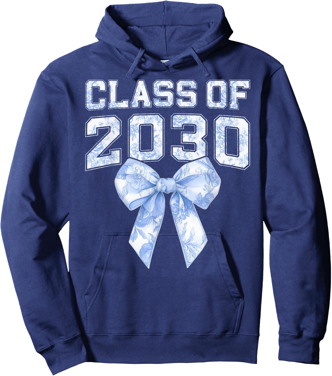 Coquette Bow Preppy Class of 2030 Girly Girl 30 Graduation Hoodie - Hoodie | Navy
